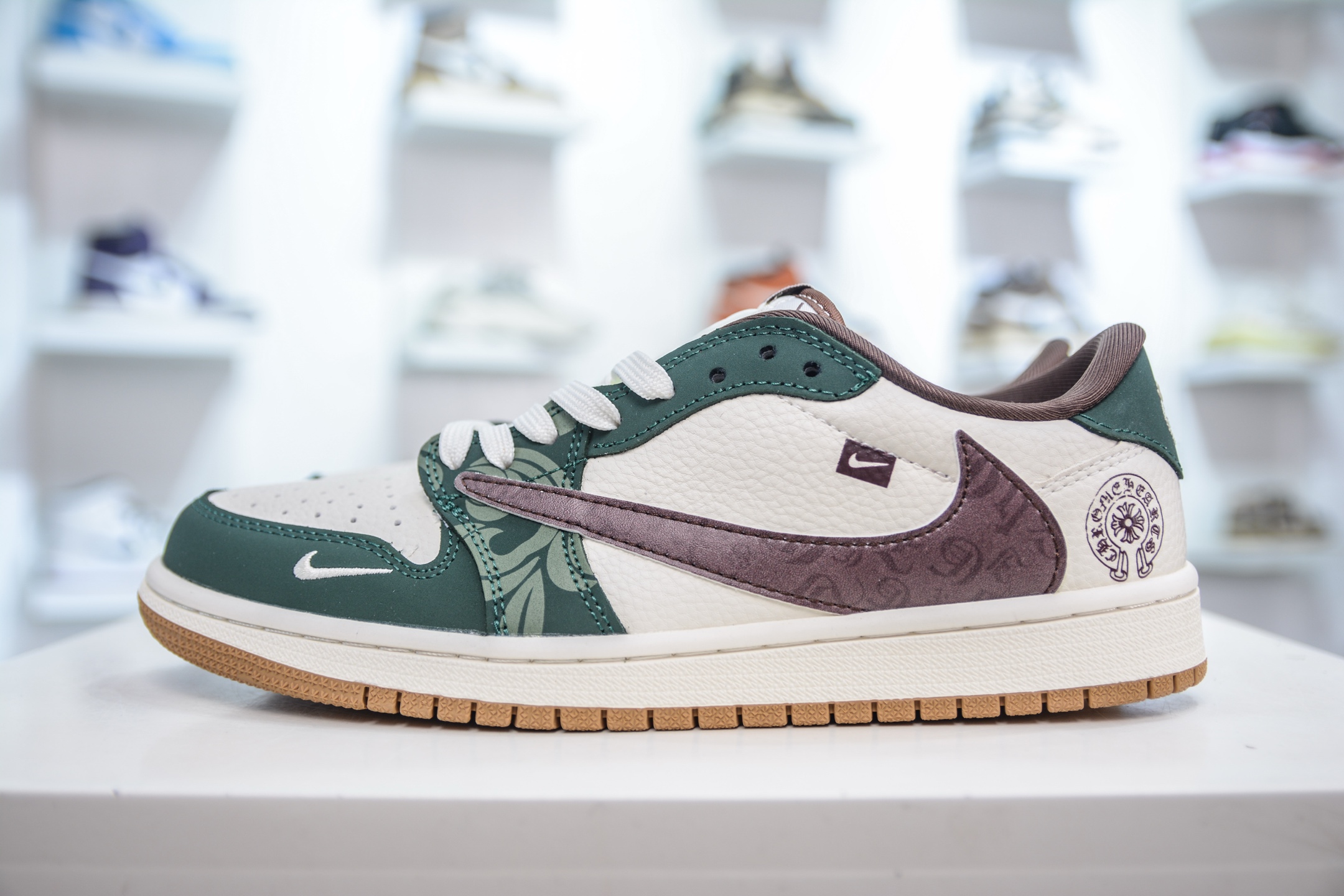 TS x Air Jordan x Chrome Hearts Air Jordan 1 Low - White Green Brown 1 i1747328169656 446 0 0