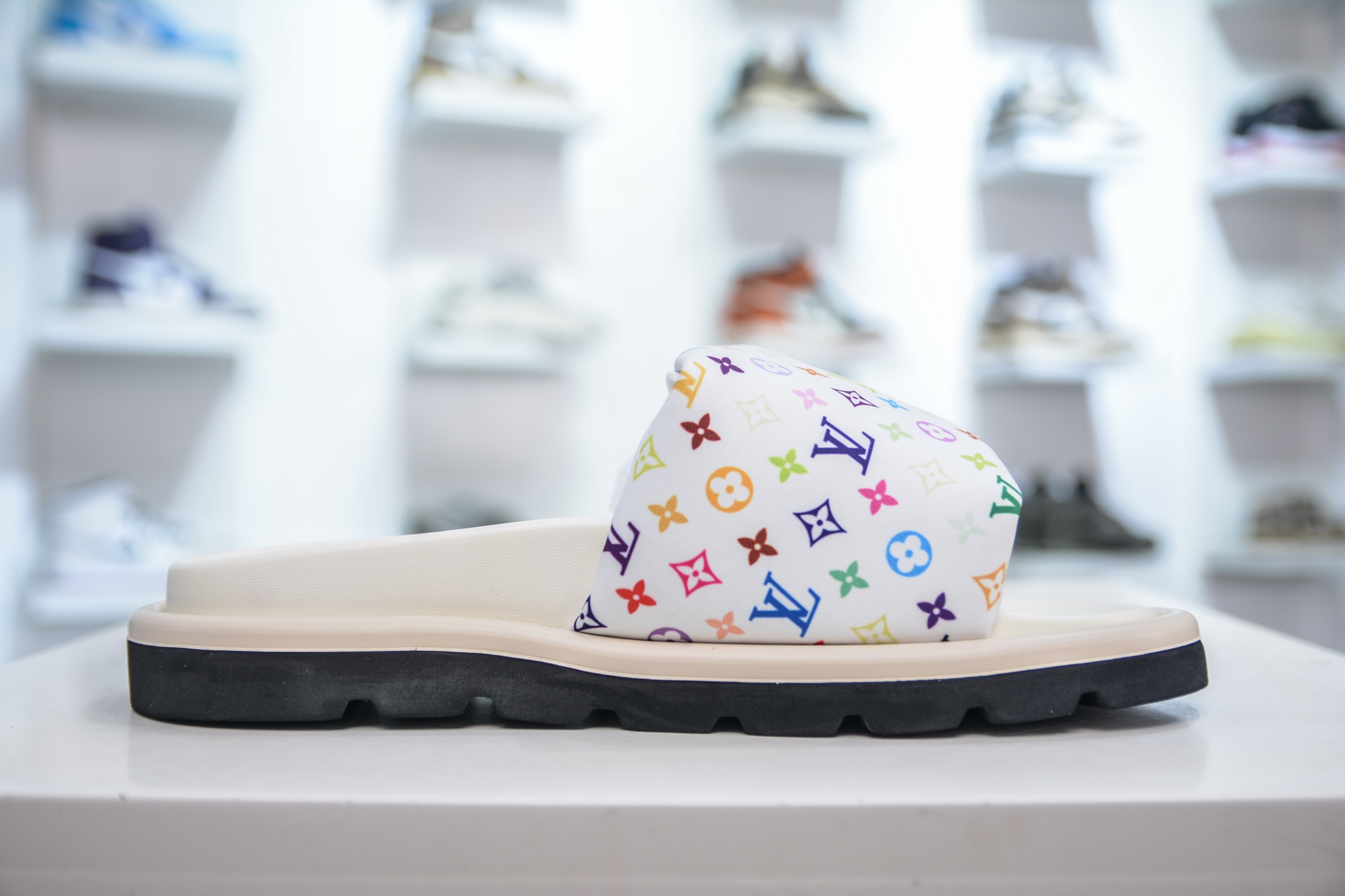 Louis Vuitton Monogram Multicolor Leather Flat Mule Sandal Slides for Women 3 i1747329347016 9915 0 2
