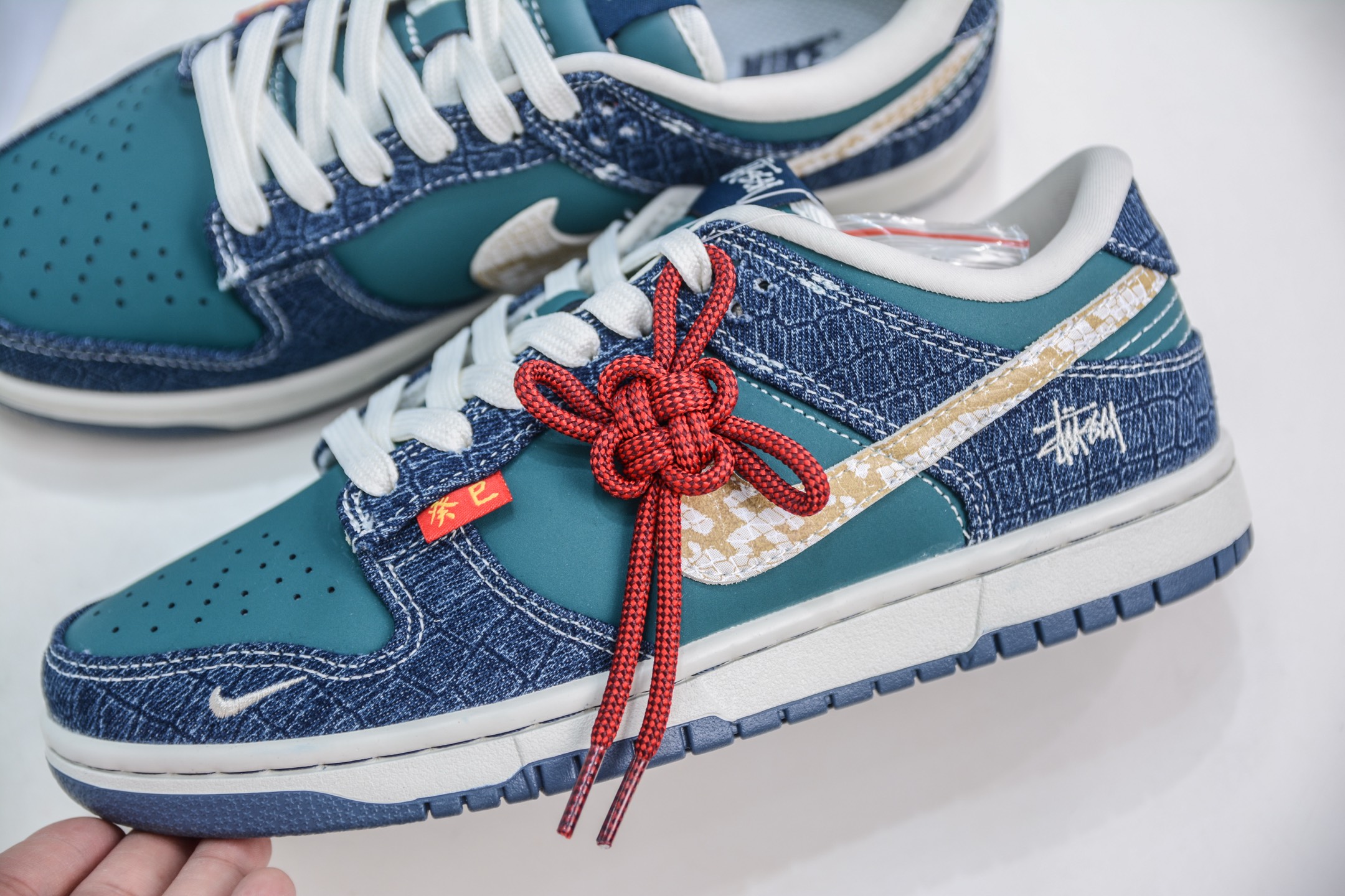 Stussy x NIKE Dunk Low 低帮蛇年限定 斯图西联名-藏青蓝米白蛇纹勾 CH8311-283