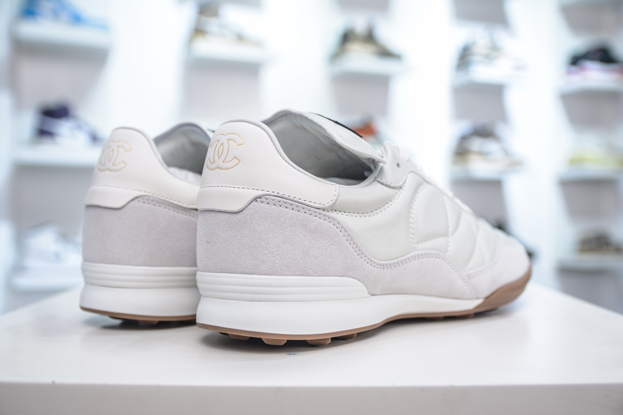 Chanel Women's White Leather & Suede Round Toe Low Top Sneakers 6 i1747594058978 2650 0 5