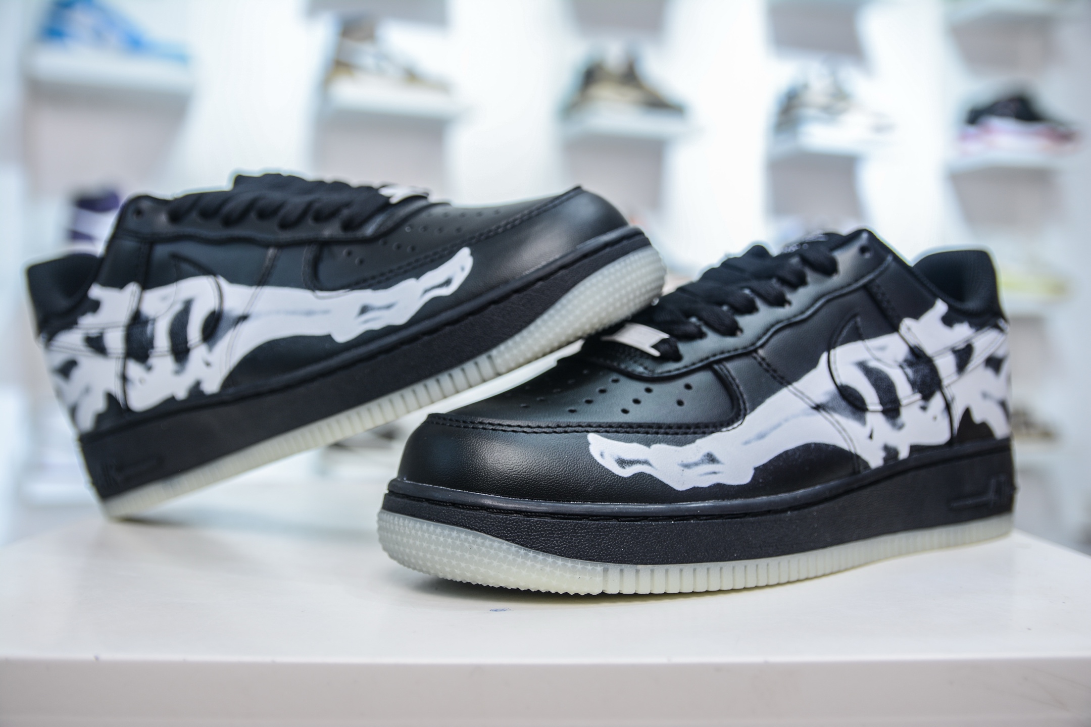 180 PB版 NK Air Force 1 Low 07 万圣节 透视骨骼 夜光骨头 空军一号低帮百搭休闲运动板鞋 BQ7541-001