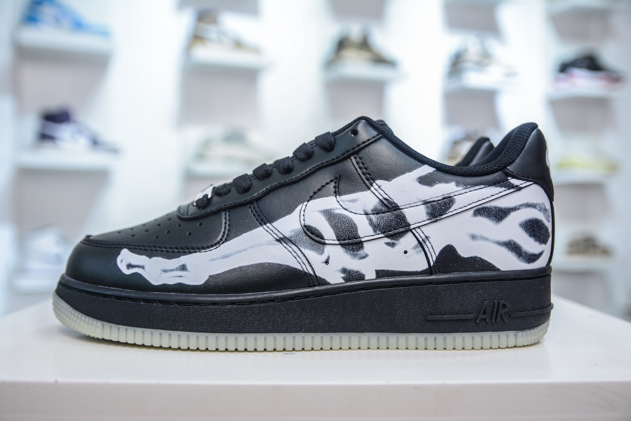 180 PB版 NK Air Force 1 Low 07 万圣节 透视骨骼 夜光骨头 空军一号低帮百搭休闲运动板鞋 BQ7541-001