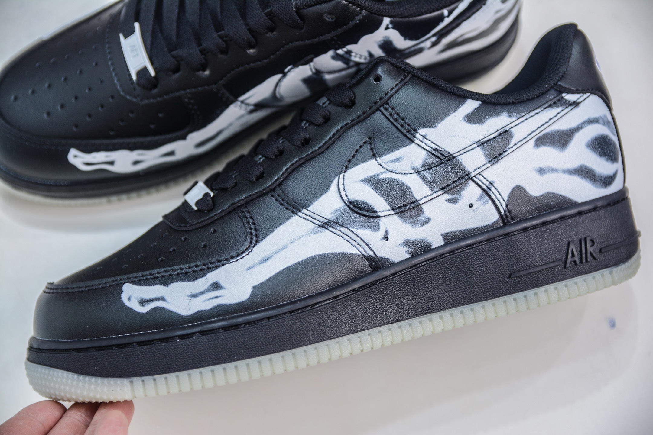 180 PB版 NK Air Force 1 Low 07 万圣节 透视骨骼 夜光骨头 空军一号低帮百搭休闲运动板鞋 BQ7541-001