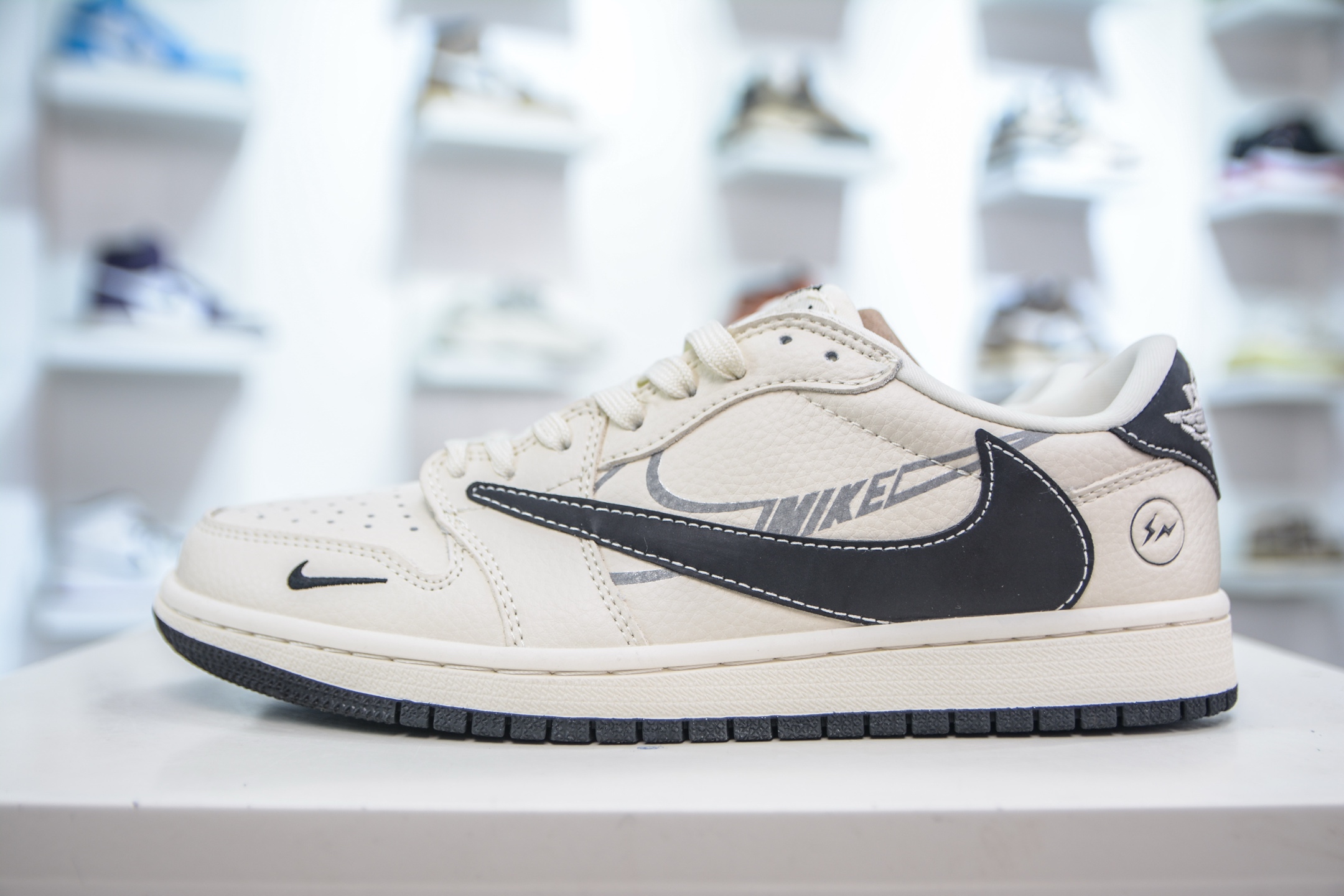 270 TS x Air Jordan x Fragment Design AJ1 Low 倒钩低帮联名藤原浩闪电-虚影黑勾 LD2025-029