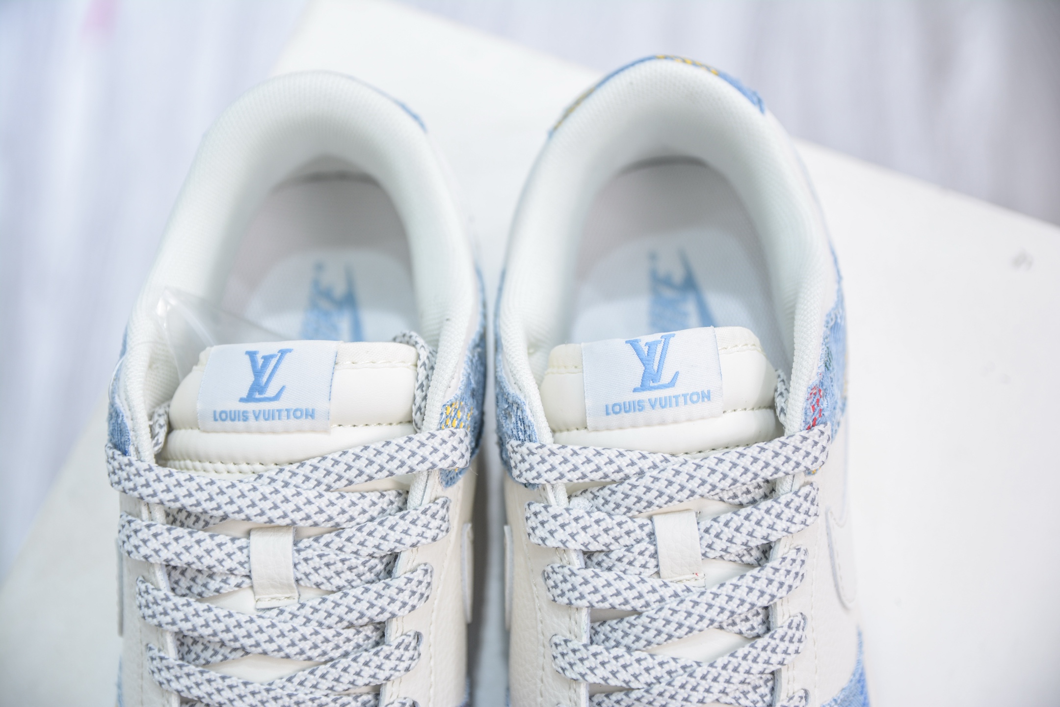 280 Nike SB Dunk Low x Louis Vuitton LV联名-白蓝格子牛仔 FC1688-231