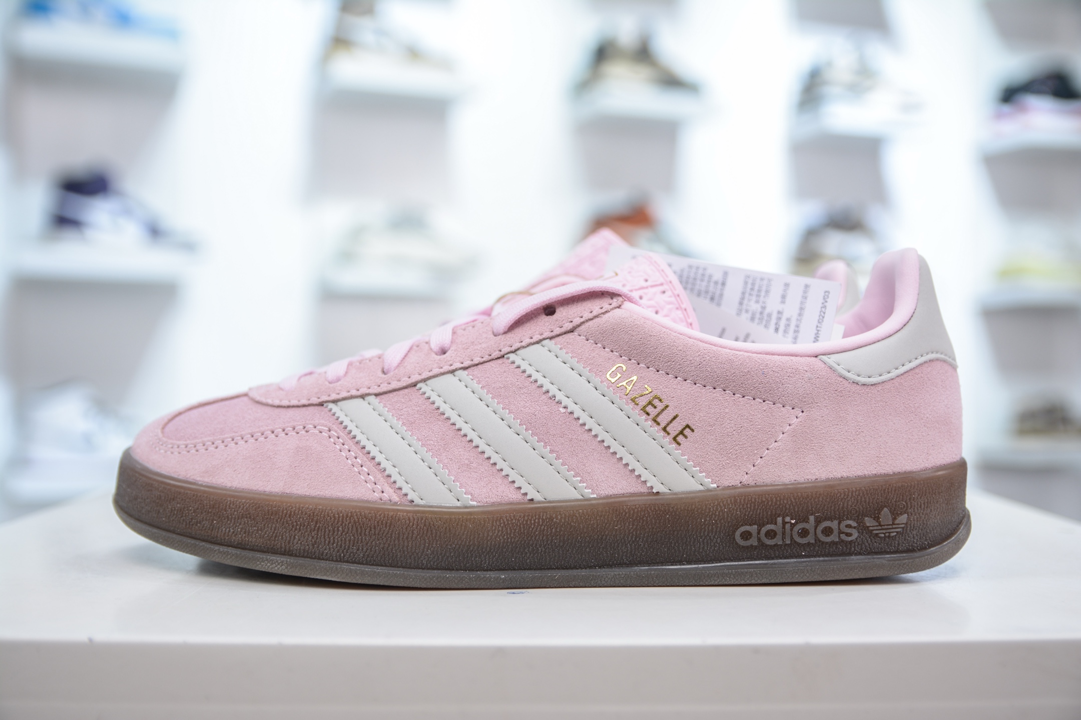 200 CS版 AD Original Gazelle Indoor Trainers 瞪羚室内鞋系列低帮复古百搭休闲运动德训风板鞋 粉黑色 JI2716