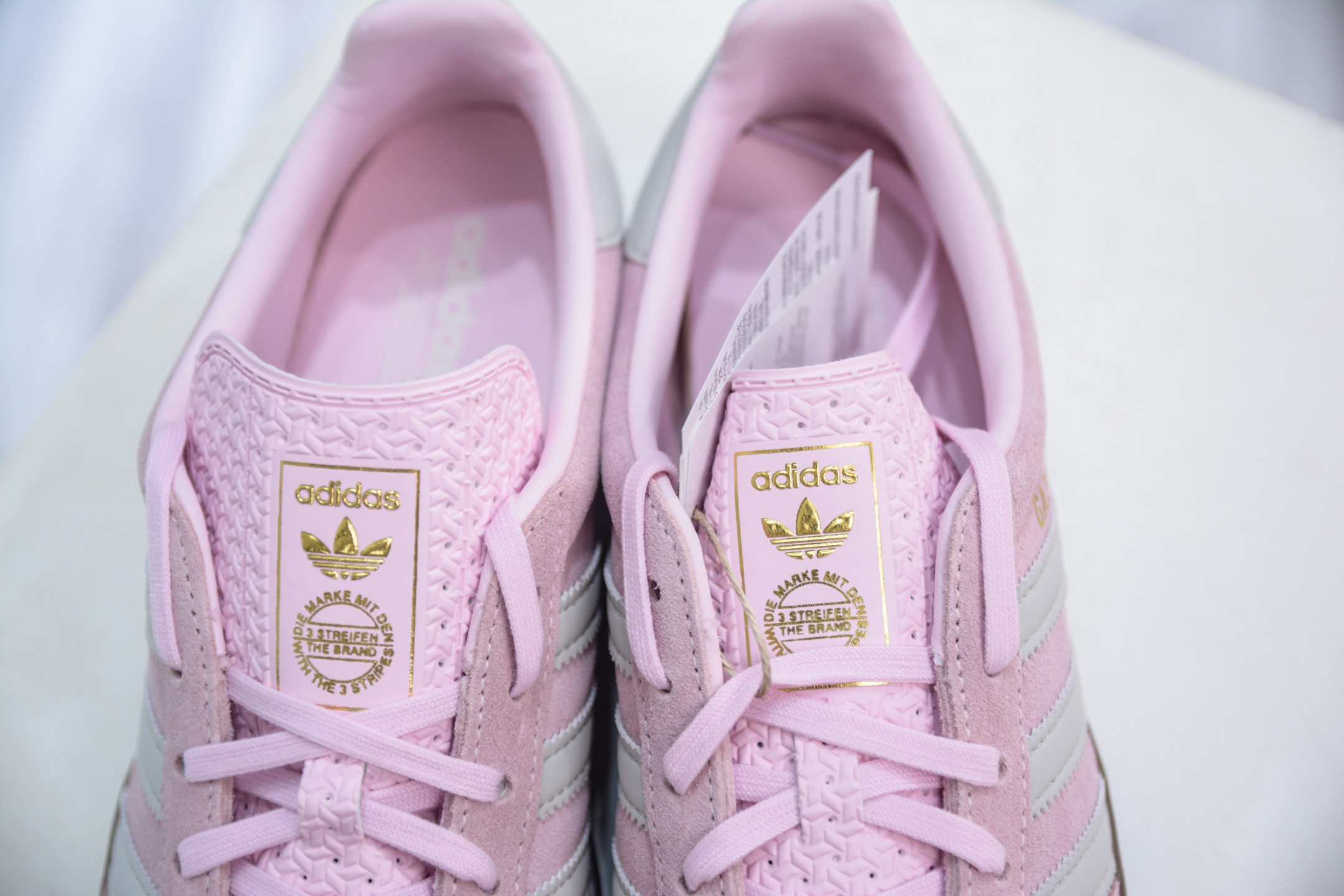 200 CS版 AD Original Gazelle Indoor Trainers 瞪羚室内鞋系列低帮复古百搭休闲运动德训风板鞋 粉黑色 JI2716