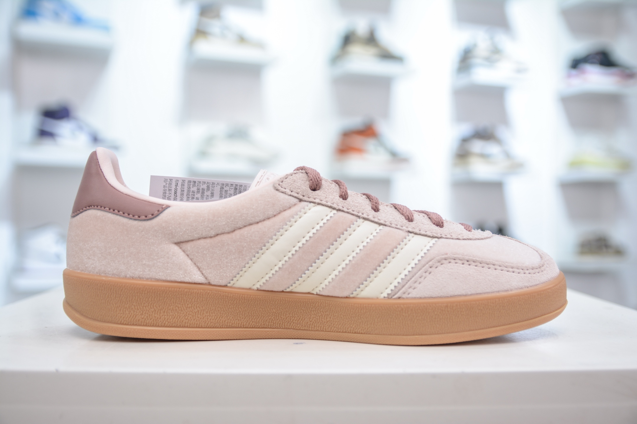 CS版 AD Original Gazelle Indoor Trainers 瞪羚室内鞋系列低帮复古百搭休闲运动德训风板鞋 粉黑色 JR0232