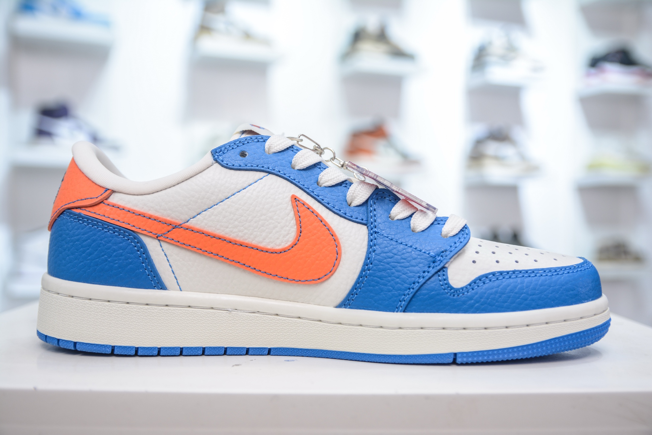 Travis Scott x Fragment Design x Air Jordan 1 Low OG SP AJ1 纽约尼克斯联名-白蓝橙勾 SC9207-028