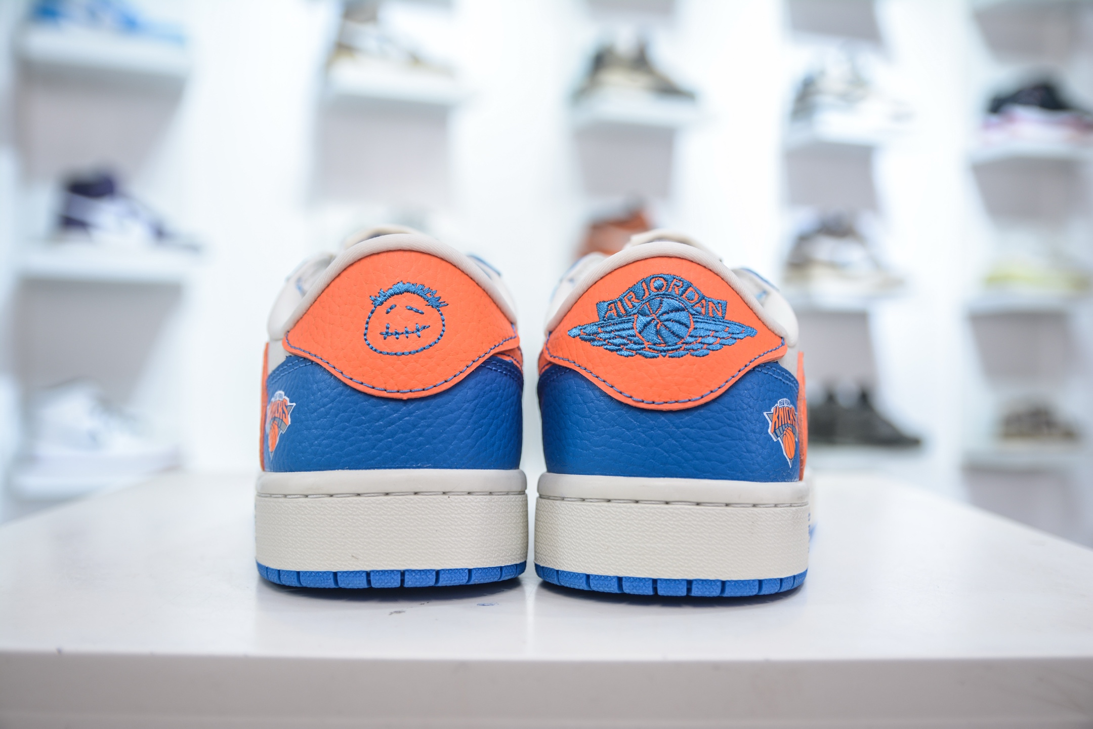 Travis Scott x Fragment Design x Air Jordan 1 Low OG SP AJ1 纽约尼克斯联名-白蓝橙勾 SC9207-028