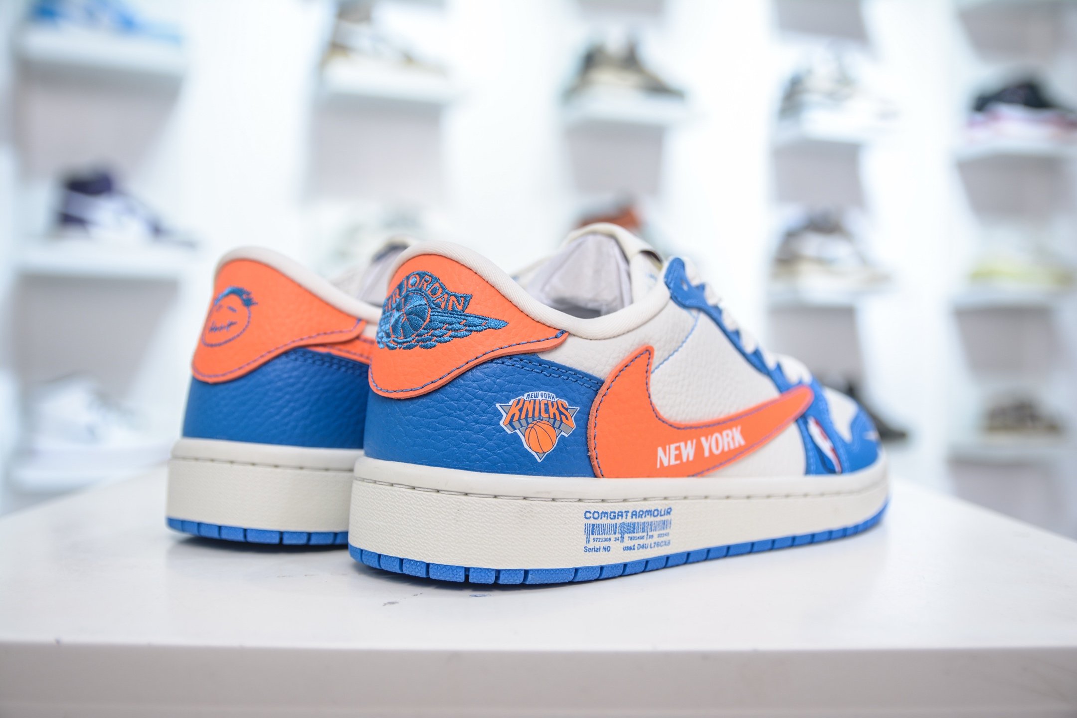 Travis Scott x Fragment Design x Air Jordan 1 Low OG SP AJ1 纽约尼克斯联名-白蓝橙勾 SC9207-028