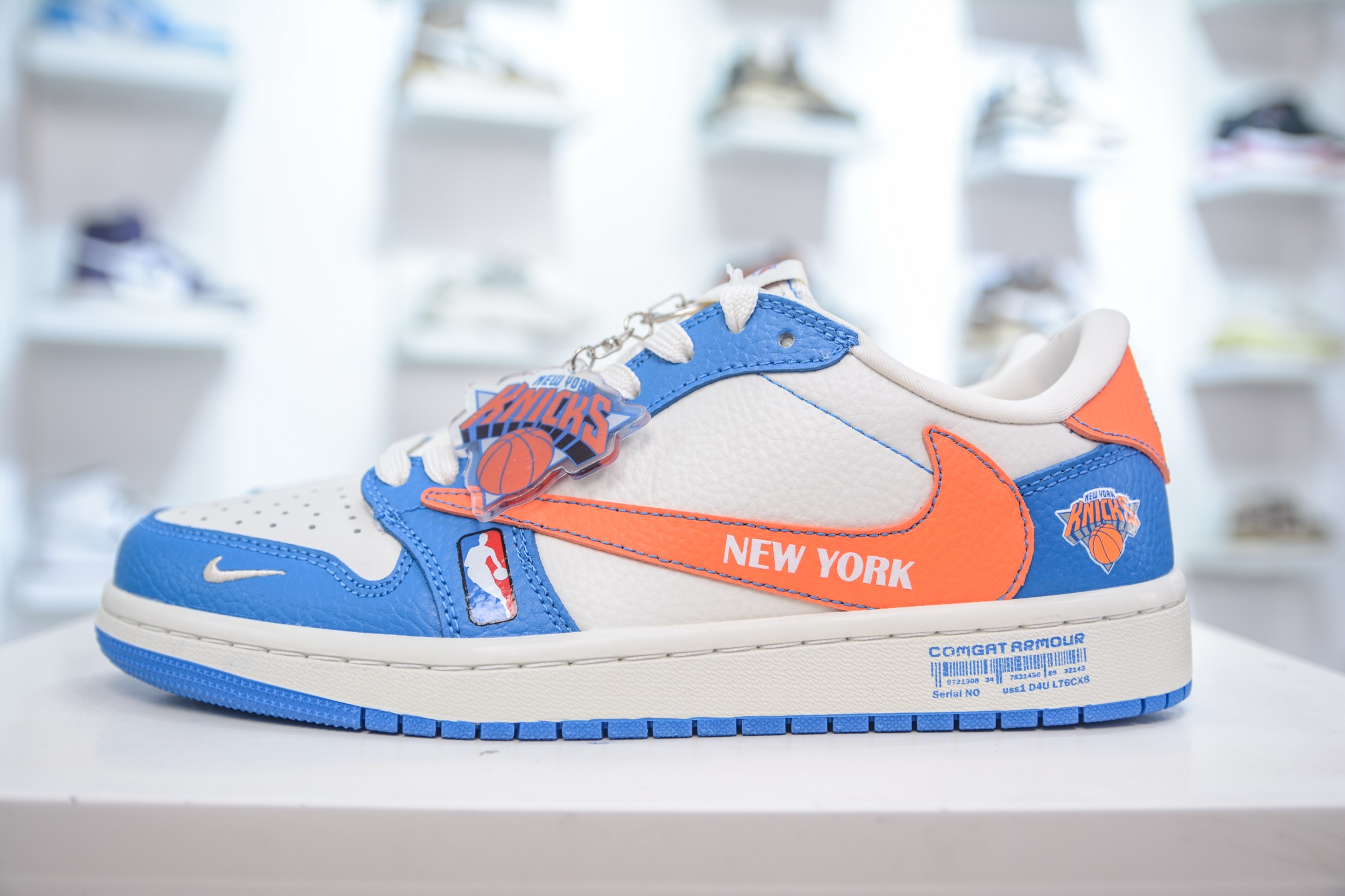 Travis Scott x Fragment Design x Air Jordan 1 Low OG SP AJ1 纽约尼克斯联名-白蓝橙勾 SC9207-028
