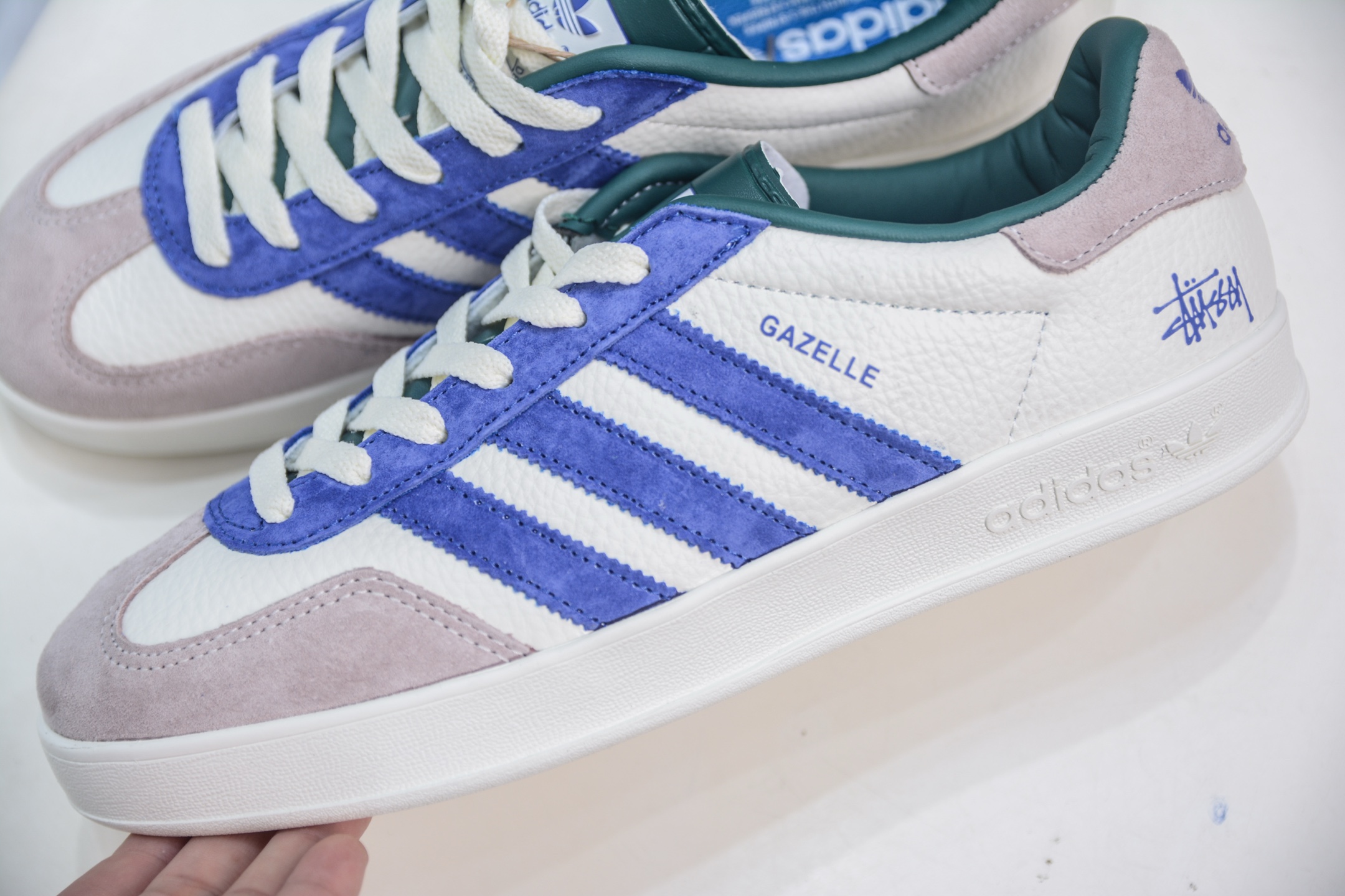 adidas Originals Gazelle INdoor x Stussy 三叶草休闲防滑耐磨低帮板鞋 DD6601