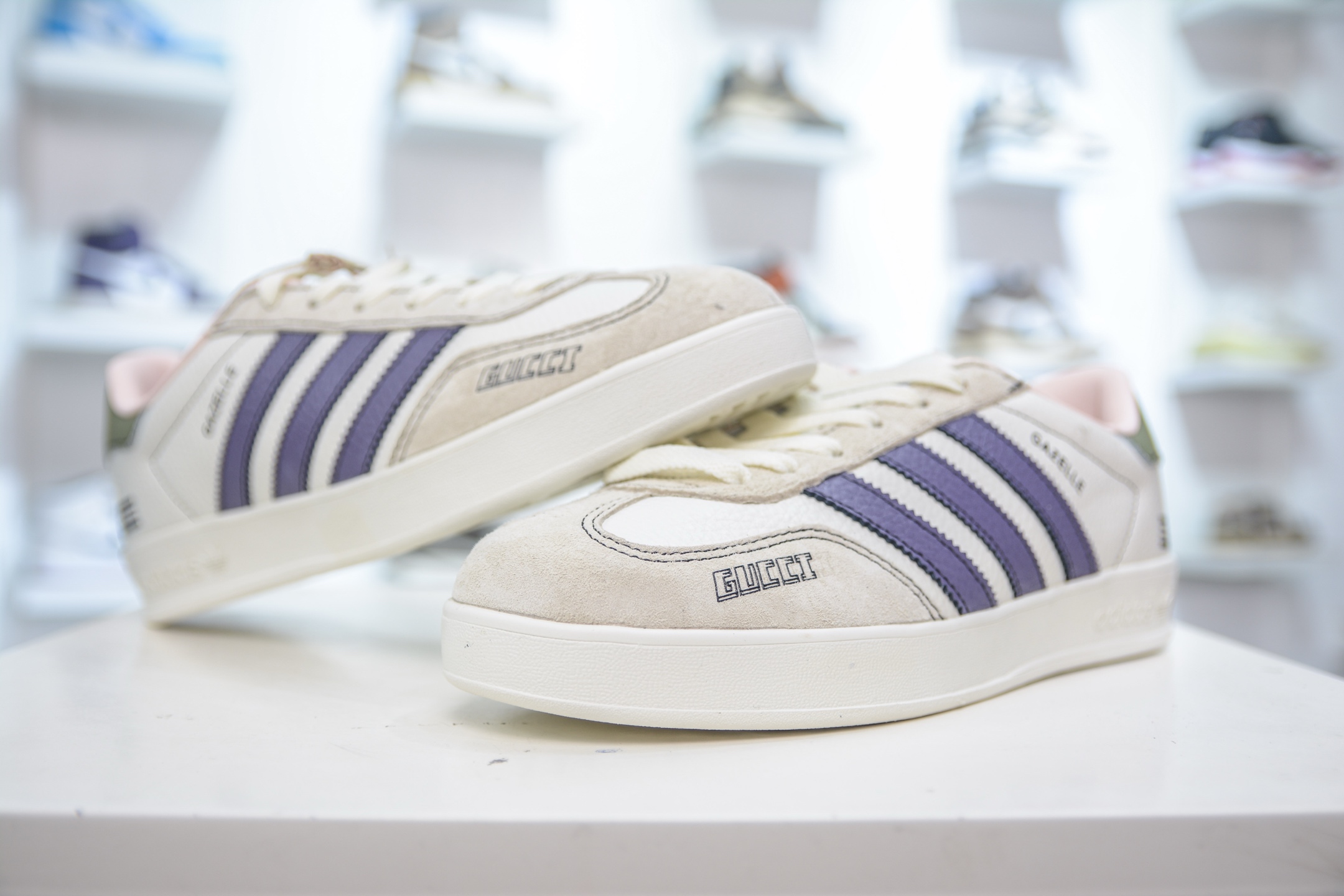 adidas Originals Gazelle INdoor x GUCCI 三叶草休闲防滑耐磨低帮板鞋 DD6603