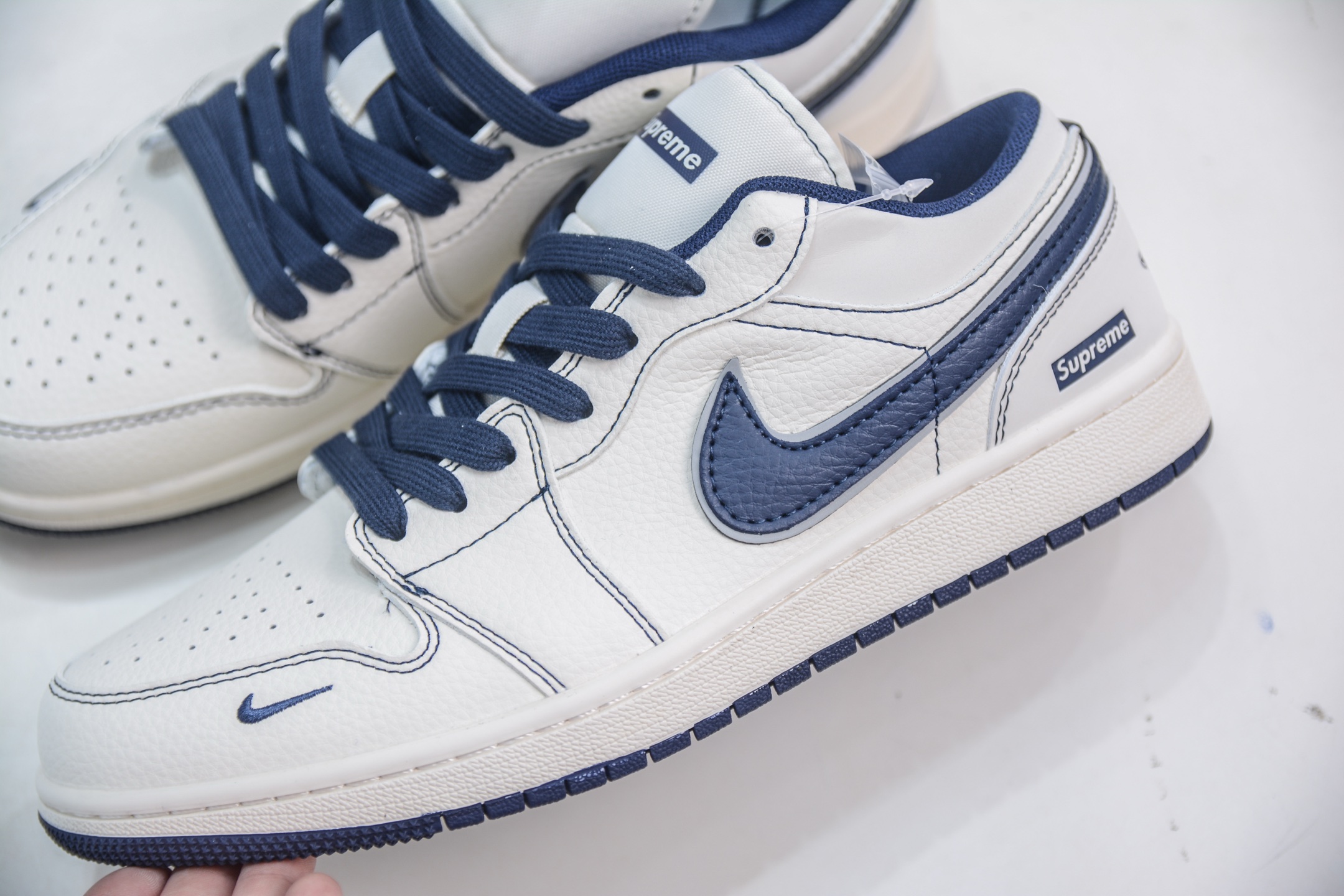 Air Jordan 1 Retro Low x Supreme SUP联名-米蓝勾 XX3168-176