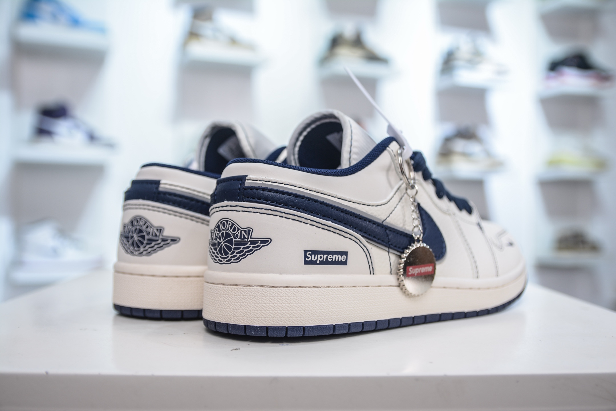 Air Jordan 1 Retro Low x Supreme SUP联名-米蓝勾 XX3168-176