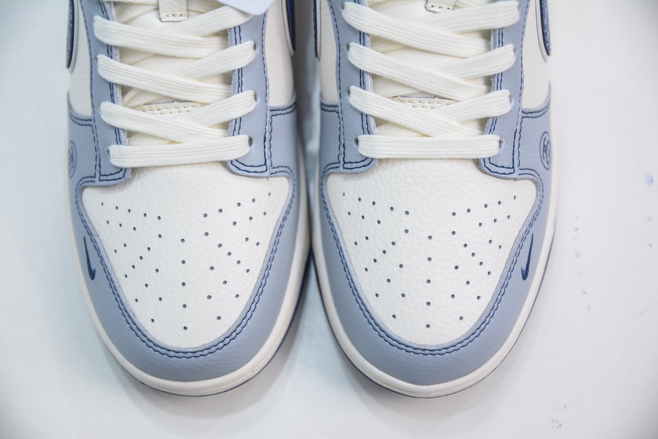 Nike SB Dunk Low x Stussy 斯图西联名-白蓝英文蓝勾 XS6089-595