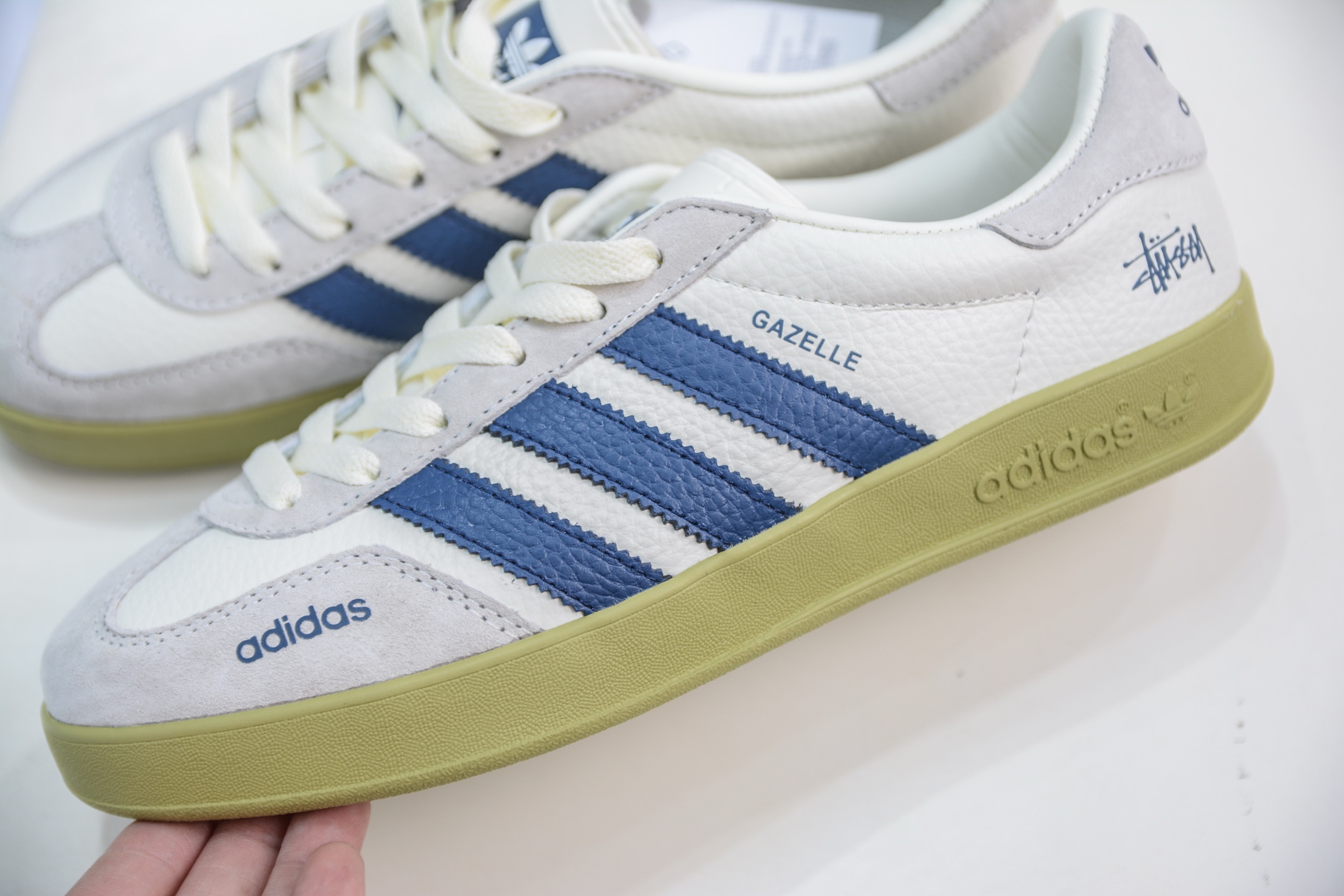 adidas Originals Gazelle INdoor x Stussy 三叶草休闲防滑耐磨低帮板鞋 DD6602