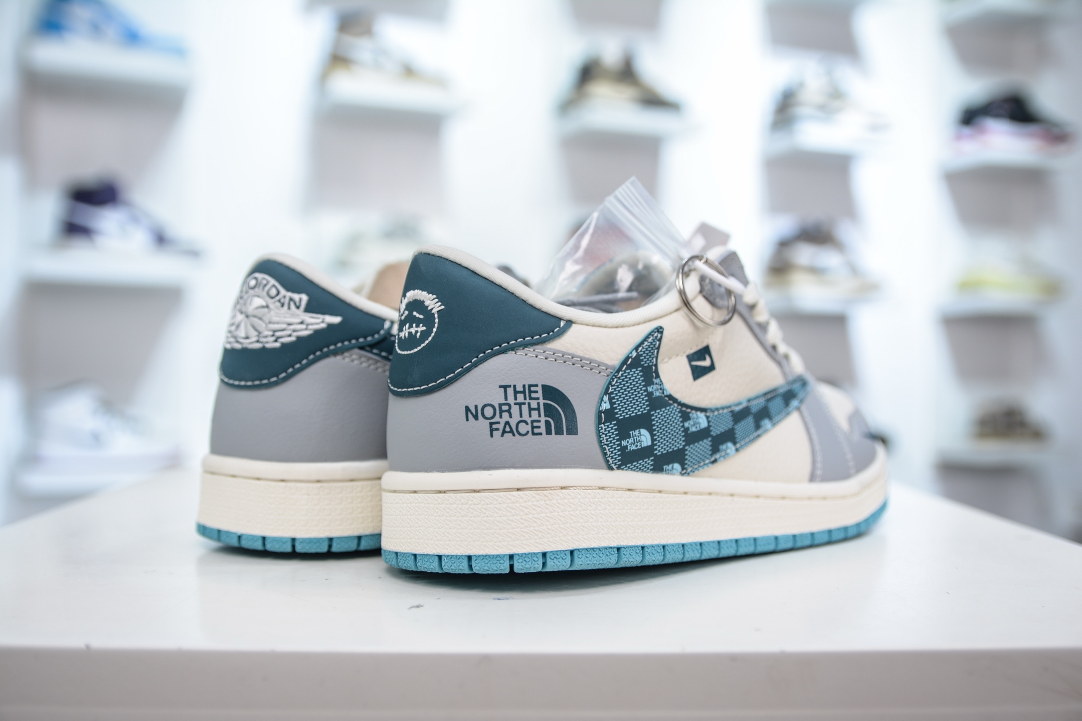 The North Face x Travis Scott Air Jordan 1 Low White/Grey/Blue Custom Shoes 6 i1748369063025 2367 0 4