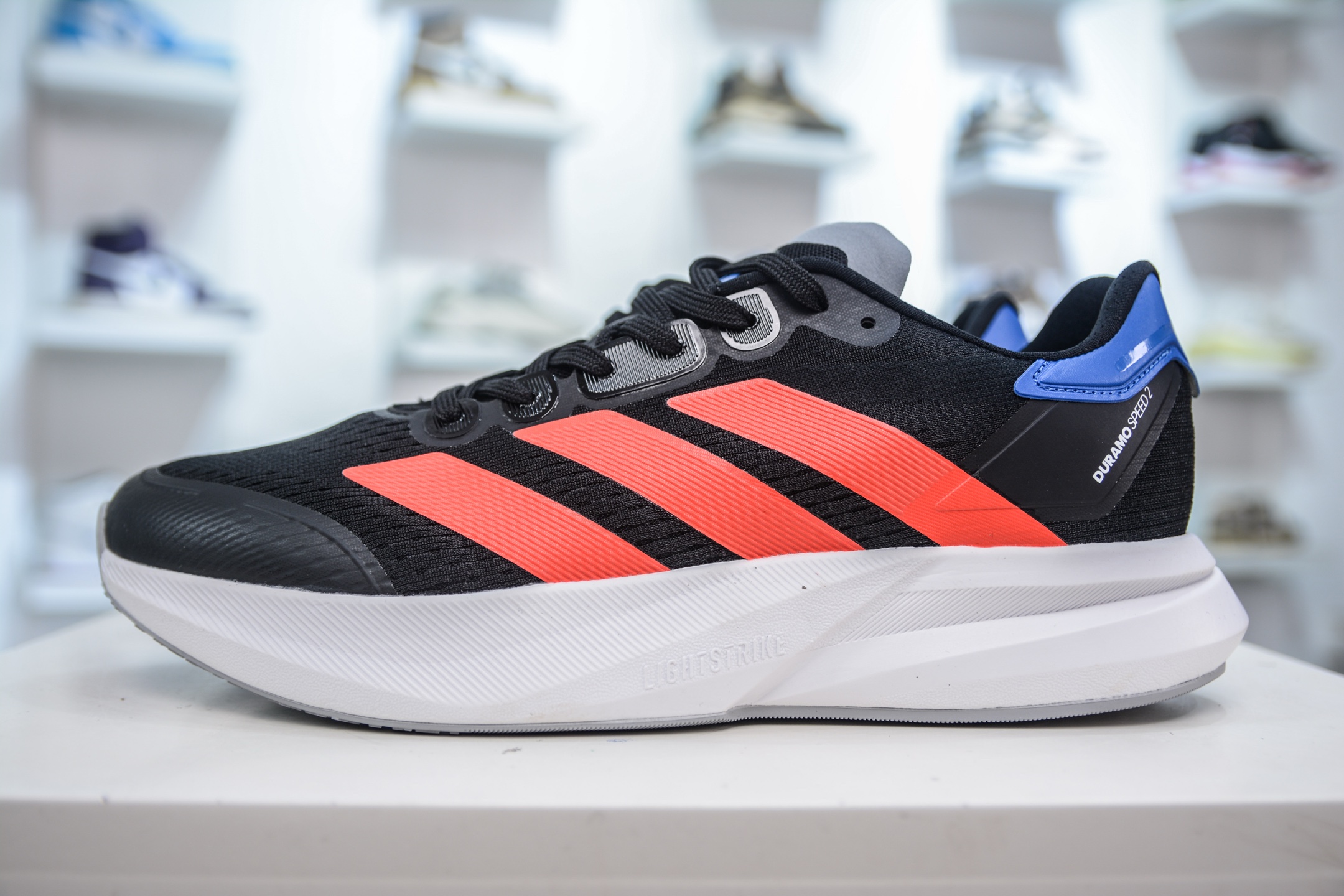 adidas Duramo Speed 2 轻量跑鞋清风系列 复古网面透气跑步鞋 IH8205