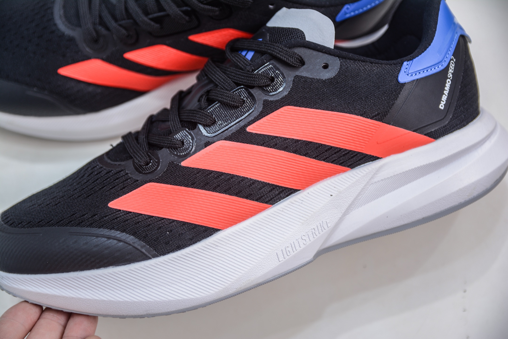 adidas Duramo Speed 2 轻量跑鞋清风系列 复古网面透气跑步鞋 IH8205
