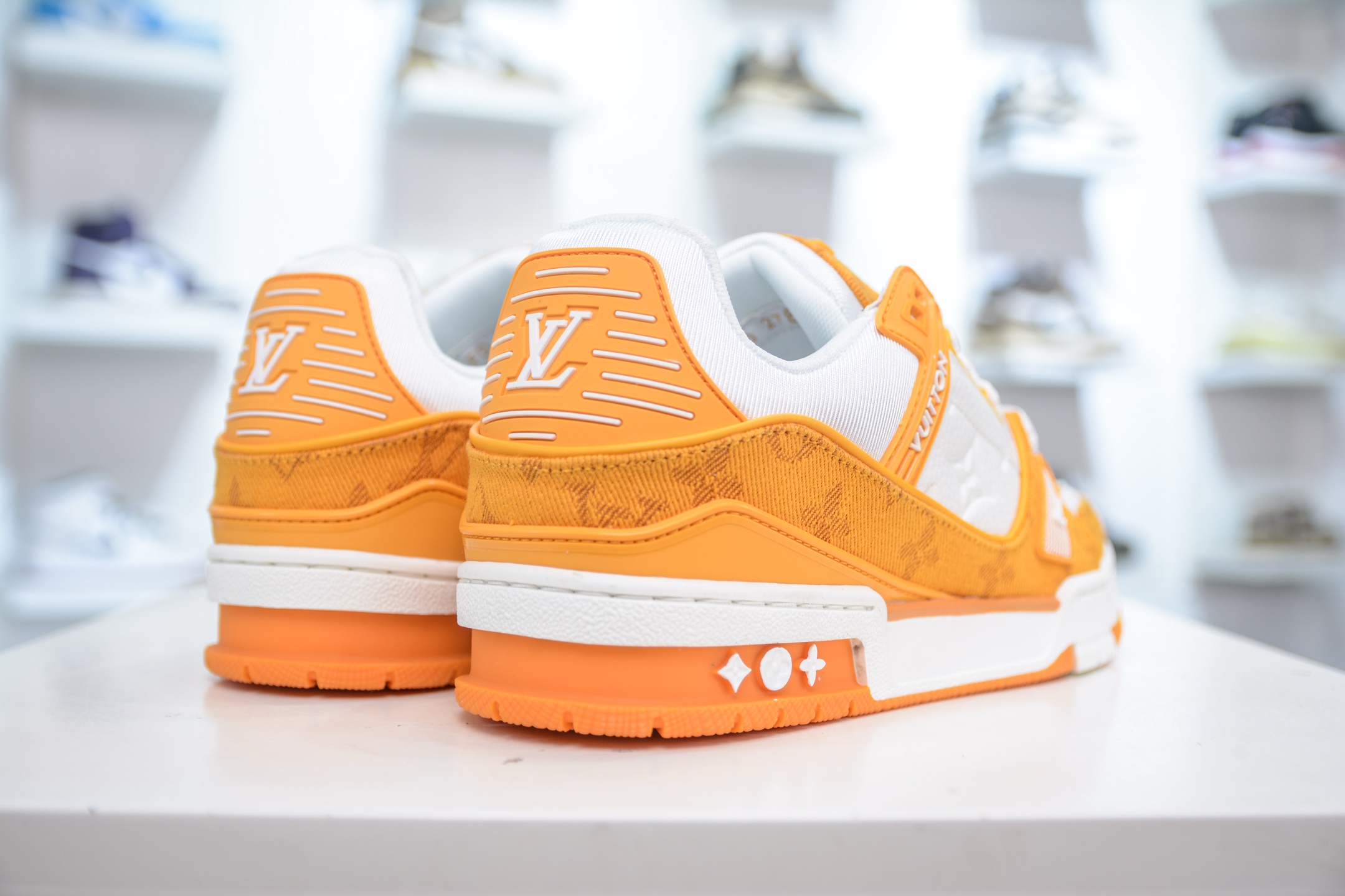 Louis Vuitton Trainer Sneaker White Orange Denim - Fashion Show Edition 7 i1748370116260 1175 0 5