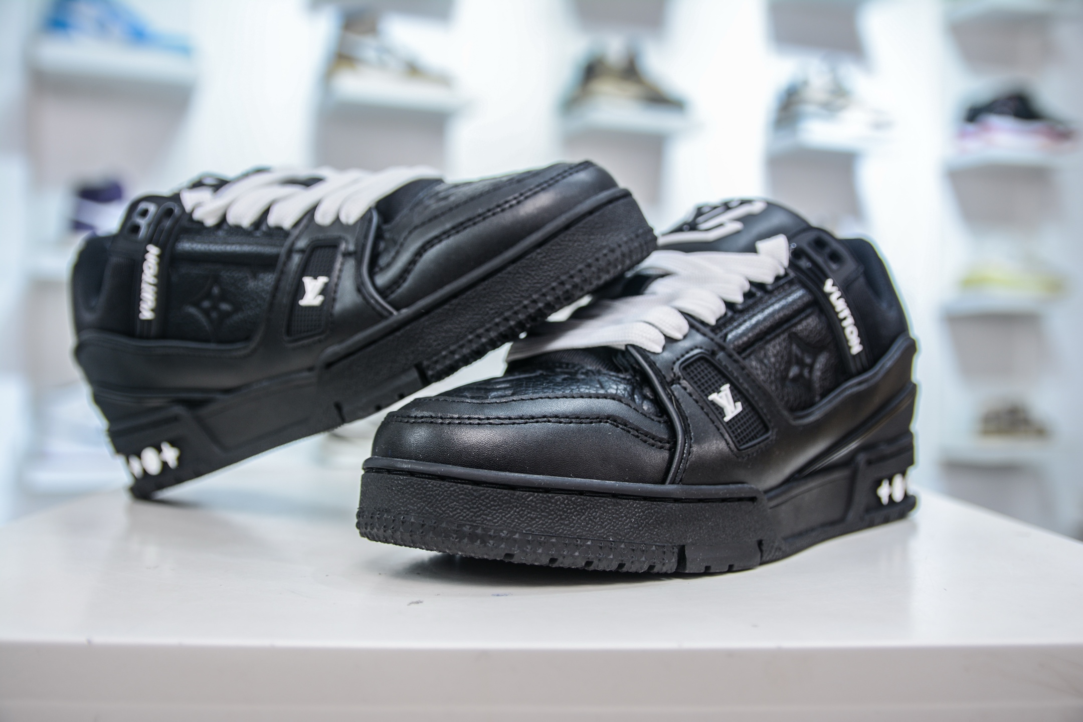 Louis Vuitton Trainer Sneaker Black Leather, Fashion Show Style, Sizes 40-46 5 i1748370271449 1063 0 3