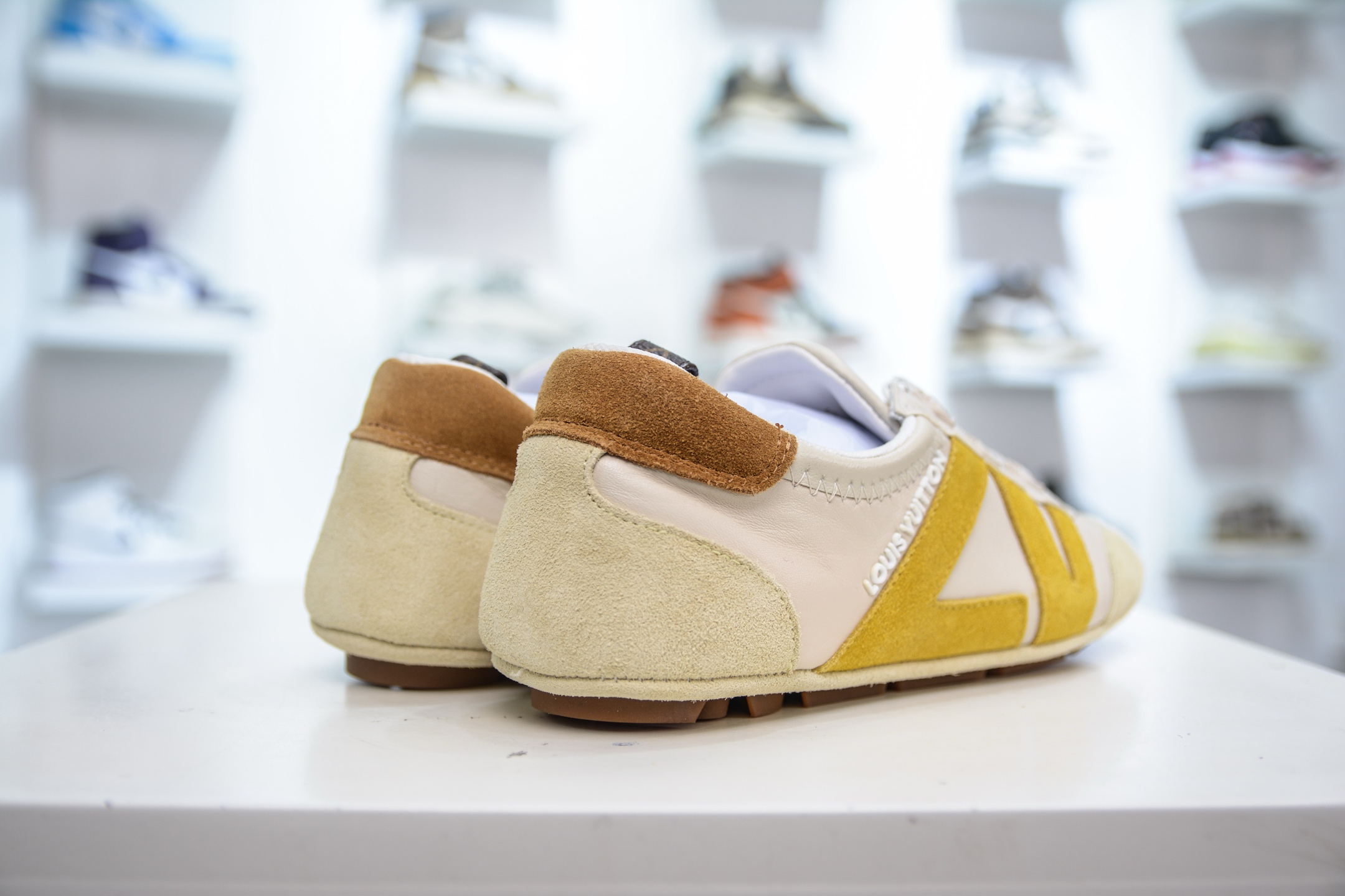 Louis Vuitton Sneakerina White Leather and Yellow Suede Women's Shoe 7 i1748454838441 9824 0 5