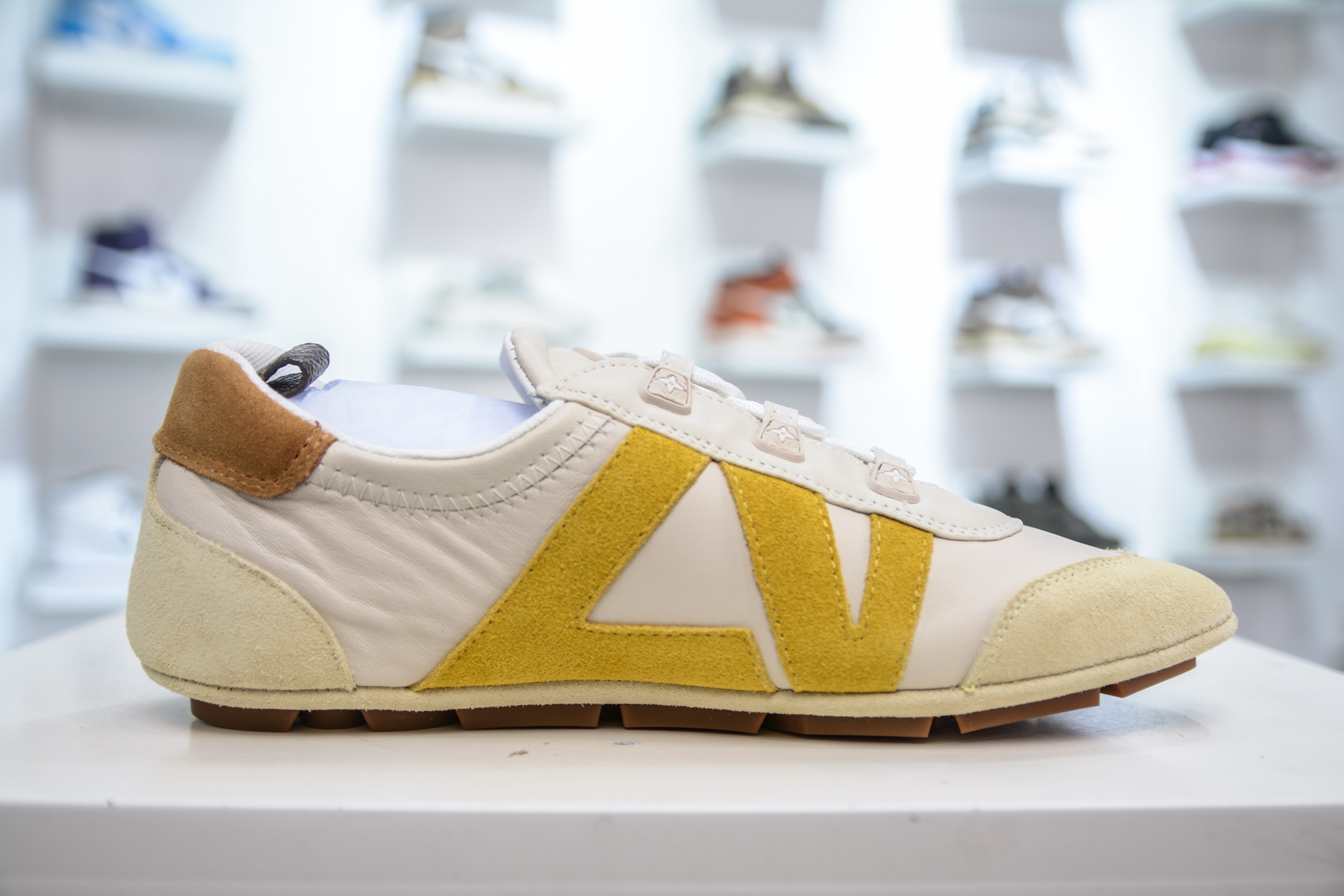 Louis Vuitton Sneakerina White Leather and Yellow Suede Women's Shoe 4 i1748454839822 8507 0 2