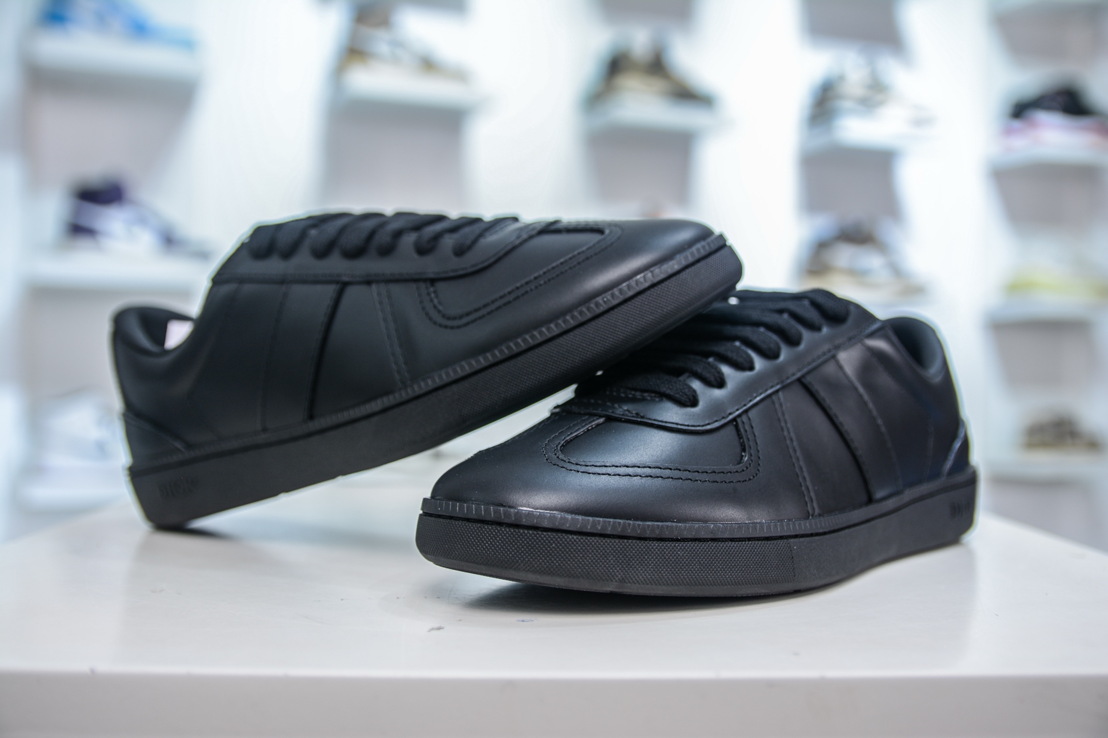 Dior B01 Matchpoint Black Leather Sneakers,Round Toe Lace-Up 4 i1748455094504 5334 0 3