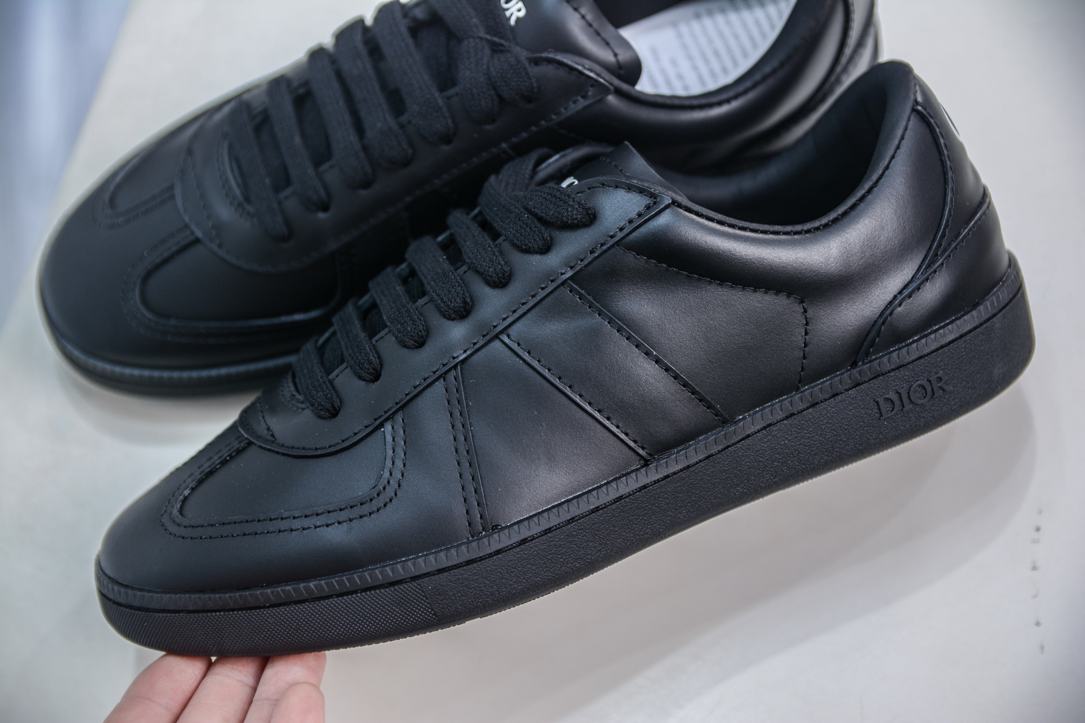 Dior B01 Matchpoint Black Leather Sneakers,Round Toe Lace-Up 7 i1748455100339 7416 0 6