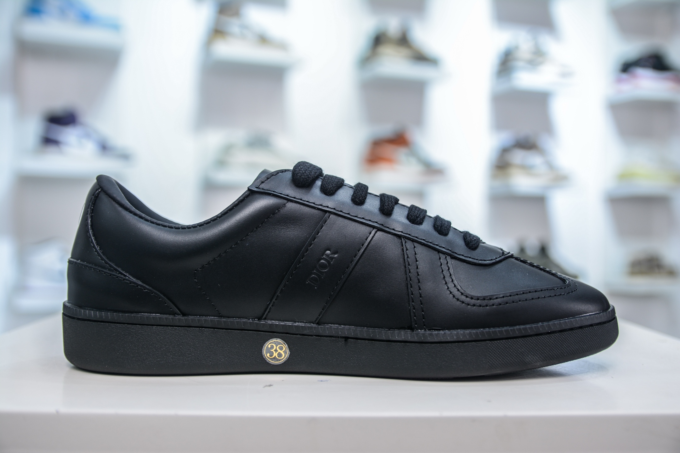 Dior B01 Matchpoint Black Leather Sneakers,Round Toe Lace-Up 3 i1748455100421 3472 0 2