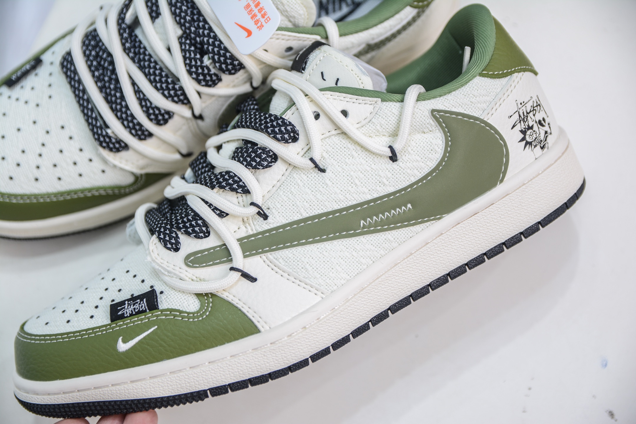 Travis Scott x Nike Air Jordan 1 Low x Stussy Green Hemp Sneakers 8 i1748469572193 533 0 6
