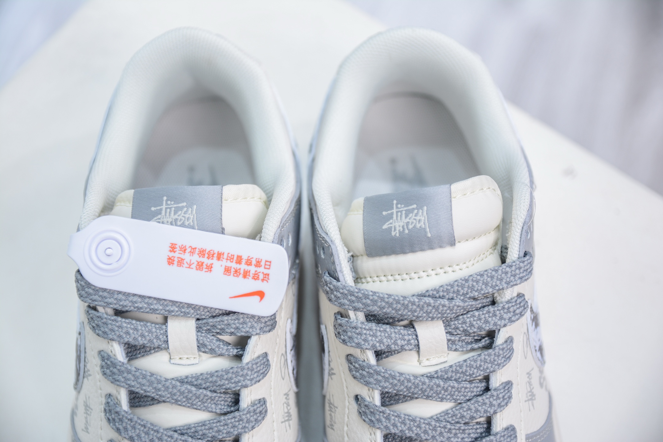 Nike SB Dunk Low x Stussy White Grey Sneakers - Original Leather, Perfect Details 9 i1748543228619 1090 0 7