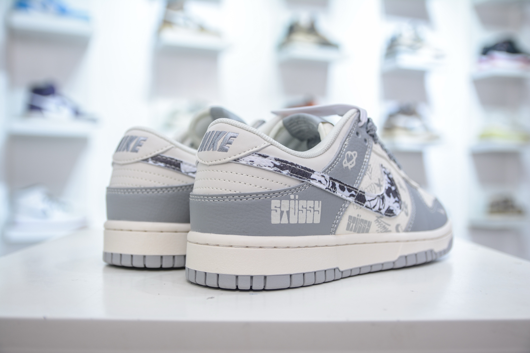 Nike SB Dunk Low x Stussy White Grey Sneakers - Original Leather, Perfect Details 7 i1748543228656 1649 0 5