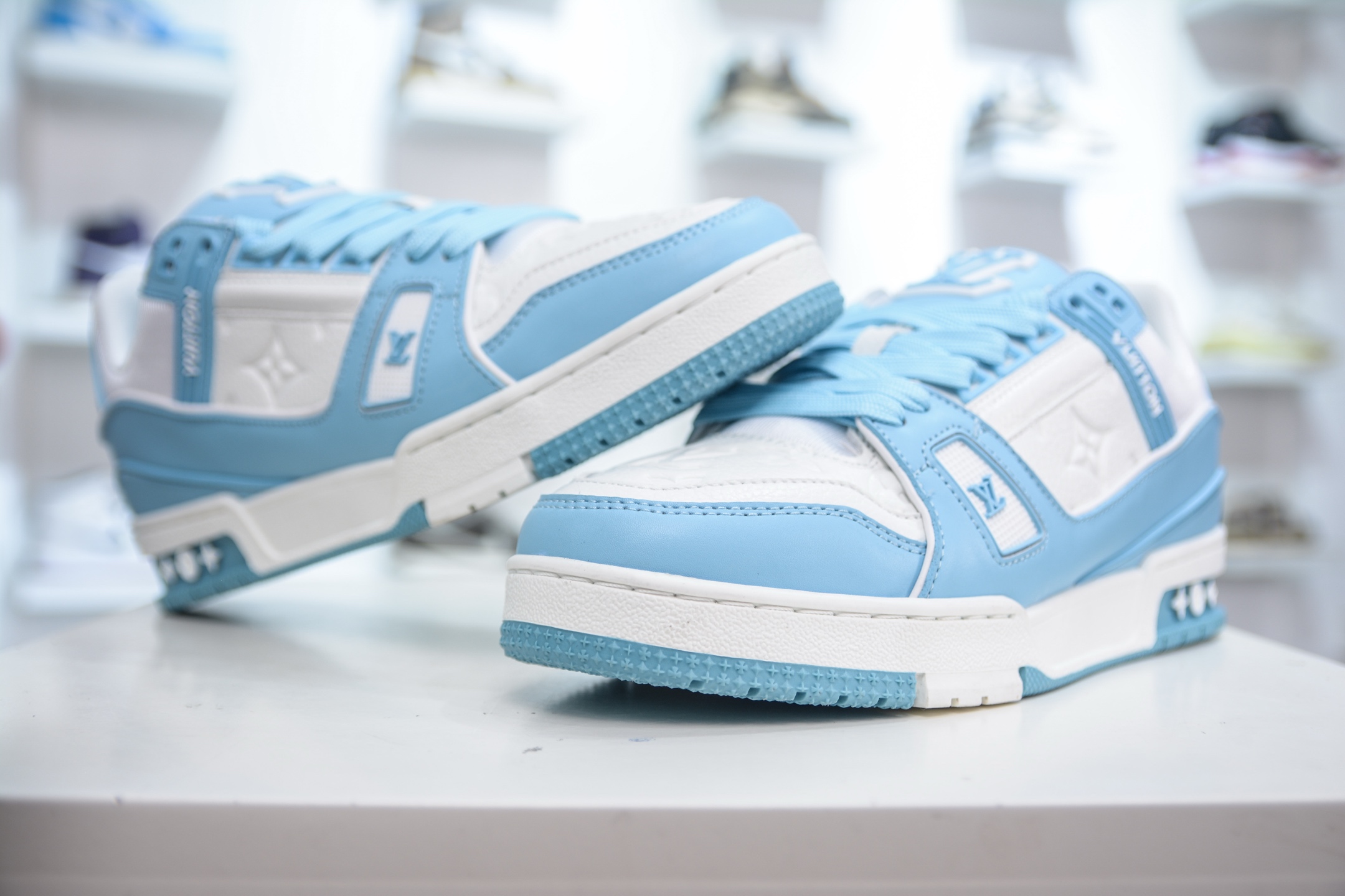 Louis Vuitton Trainer Sneaker: Fashion Runway Style, Premium Quality, Light Blue 5 i1748543850332 6440 0 3