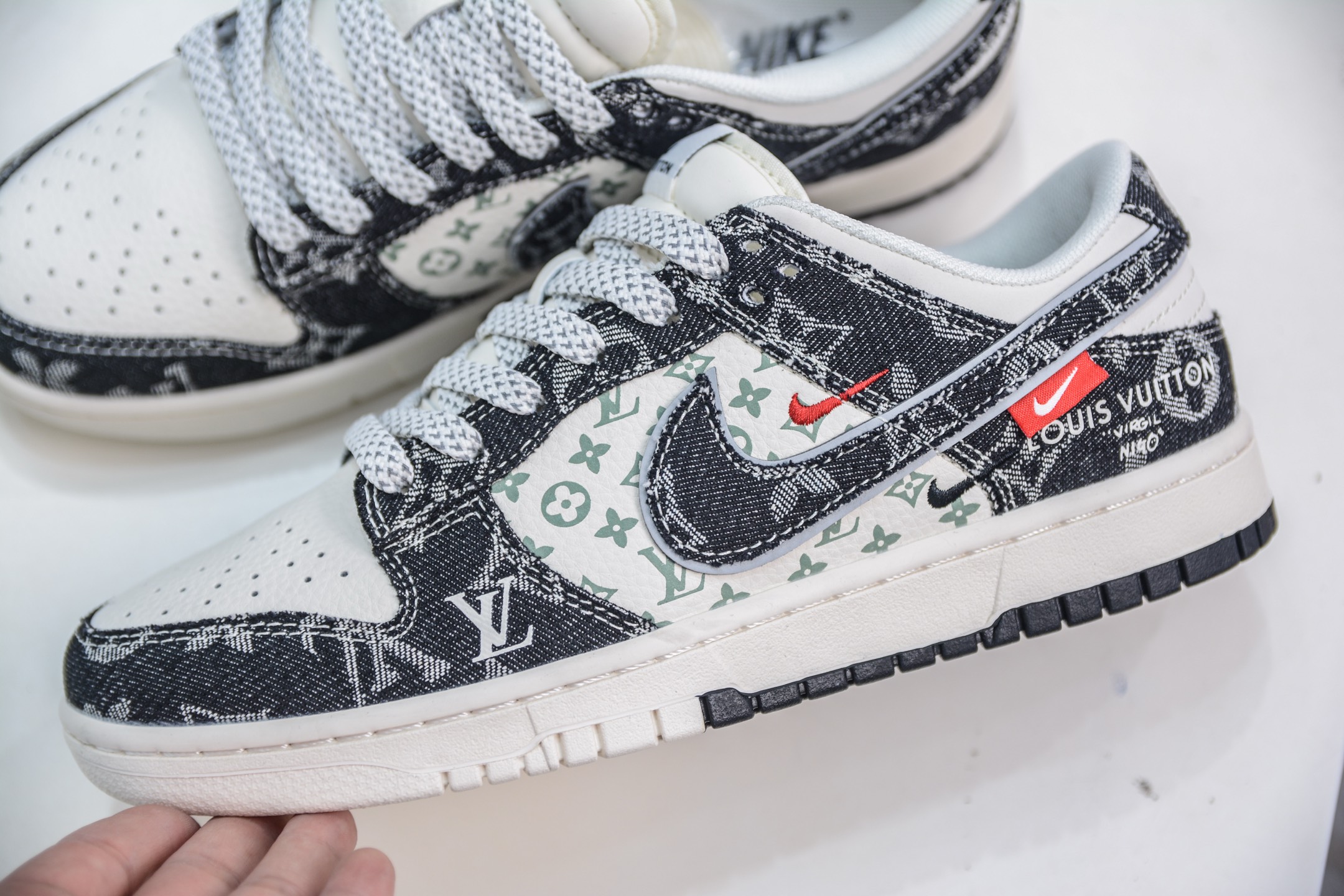 Nike SB Dunk Low x Louis Vuitton LV联名-黑牛仔黑勾  YX5066-351