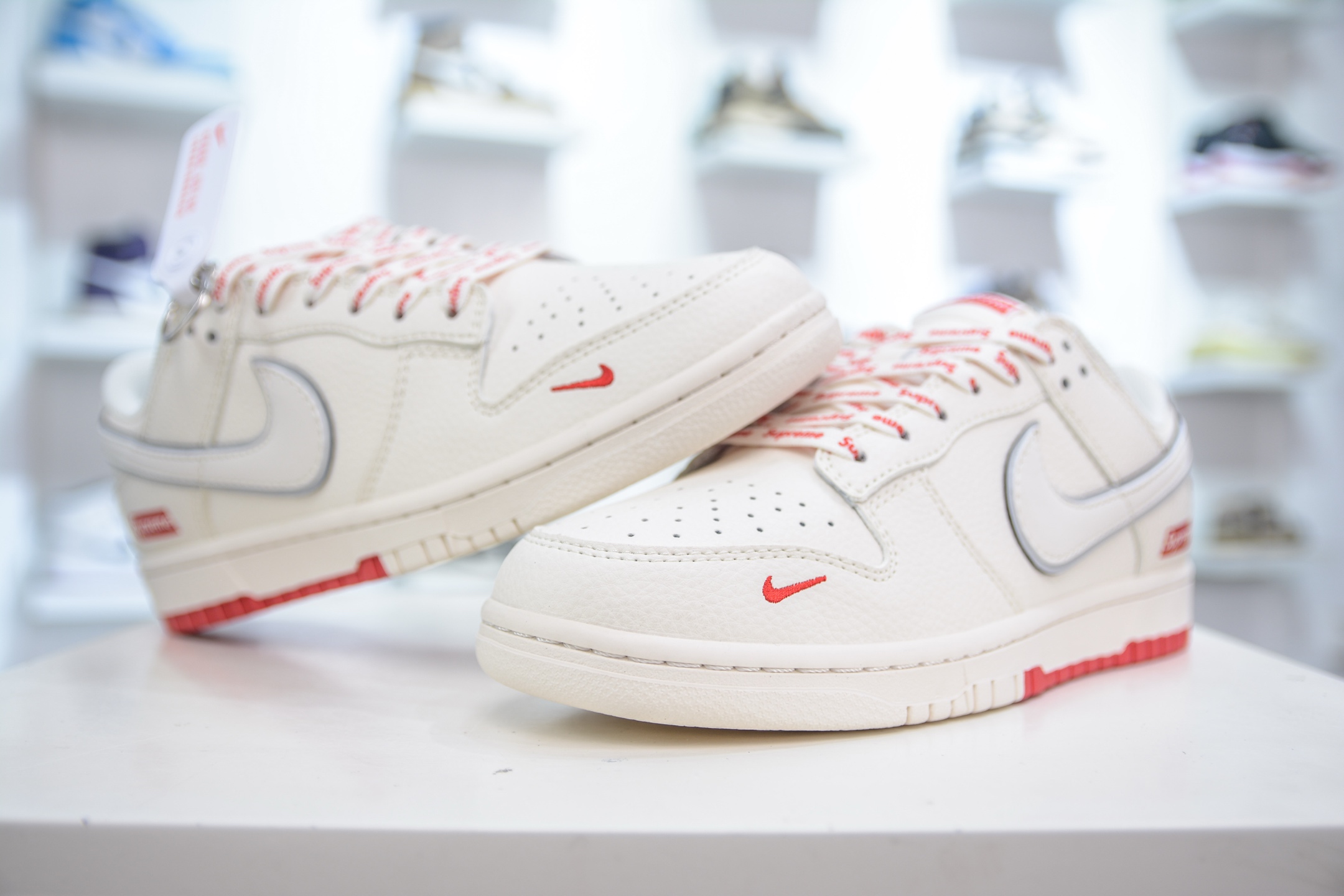 Nike SB Dunk Low x Supreme SUP联名-白红  XX3168-191