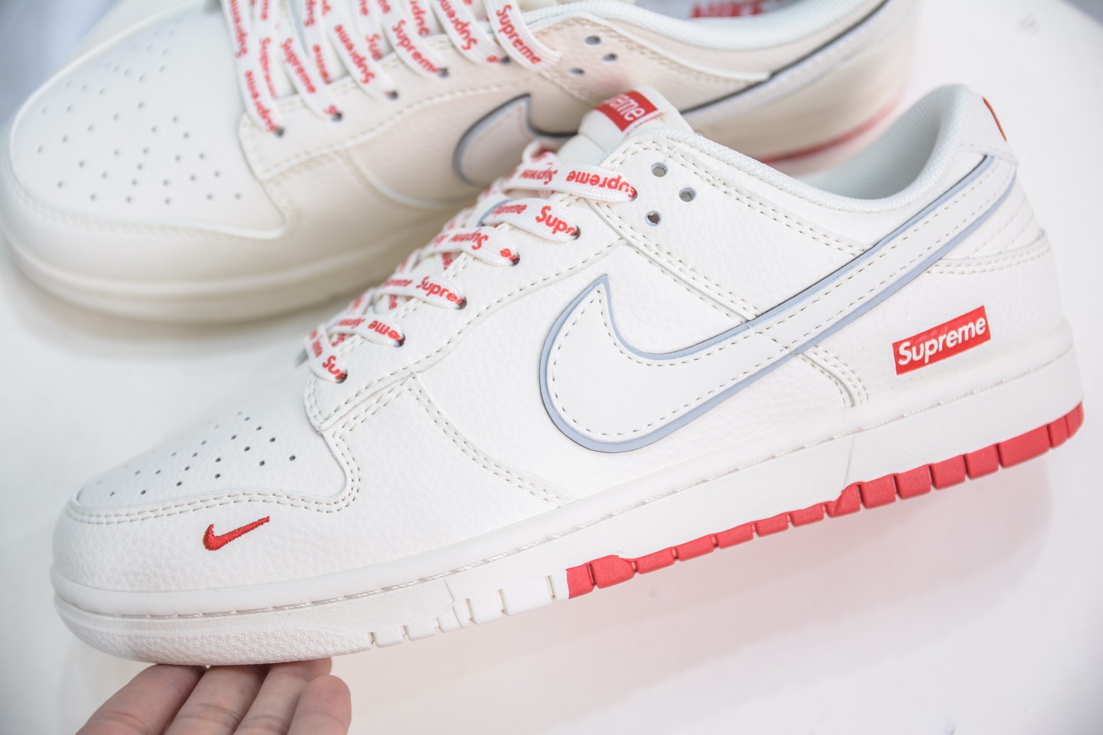 Nike SB Dunk Low x Supreme SUP联名-白红  XX3168-191