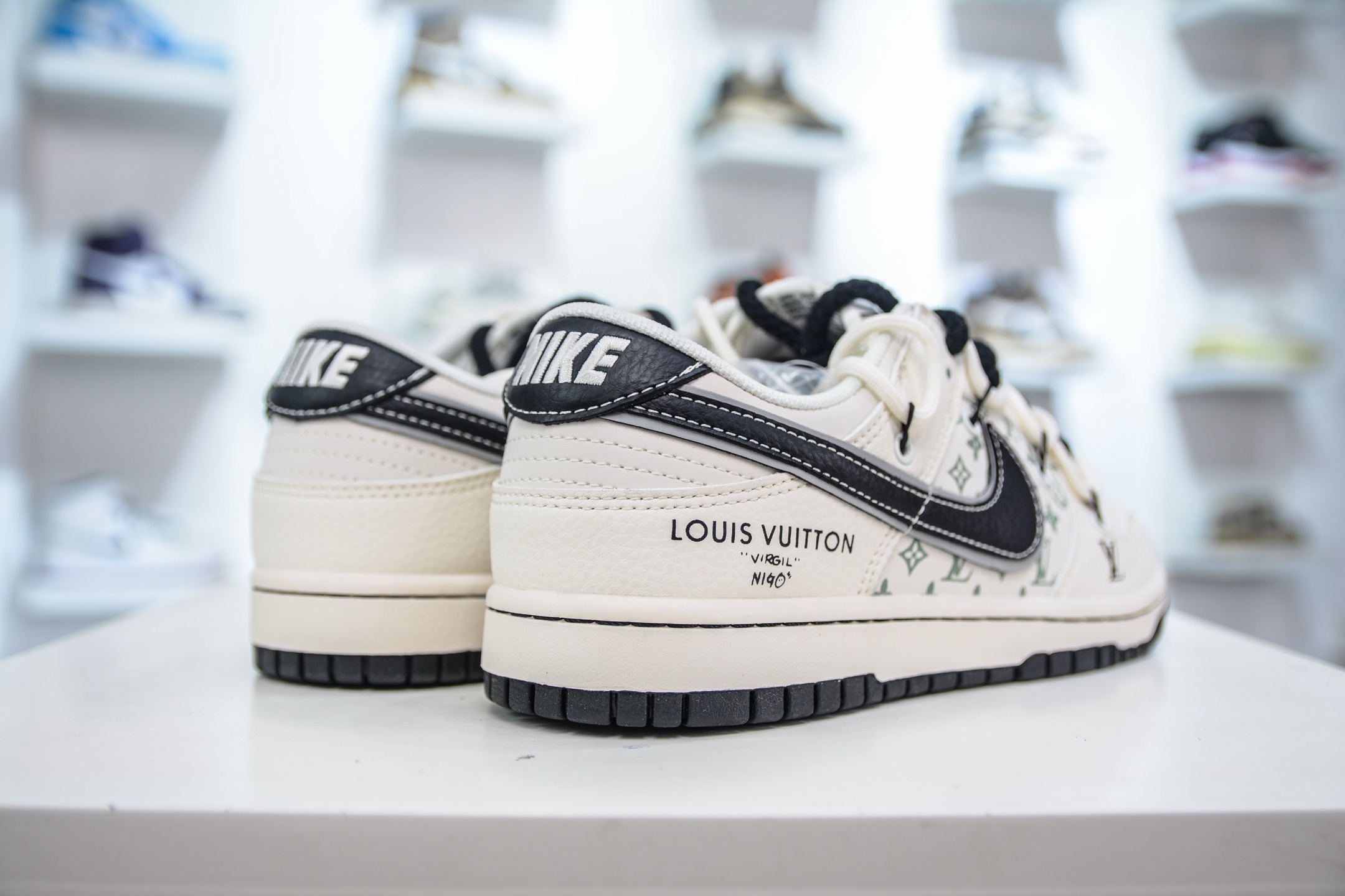 Nike SB Dunk Low x Louis Vuitton White Black, Premium Leather, Comfortable Fit 6 i1749234051876 9215 0 5