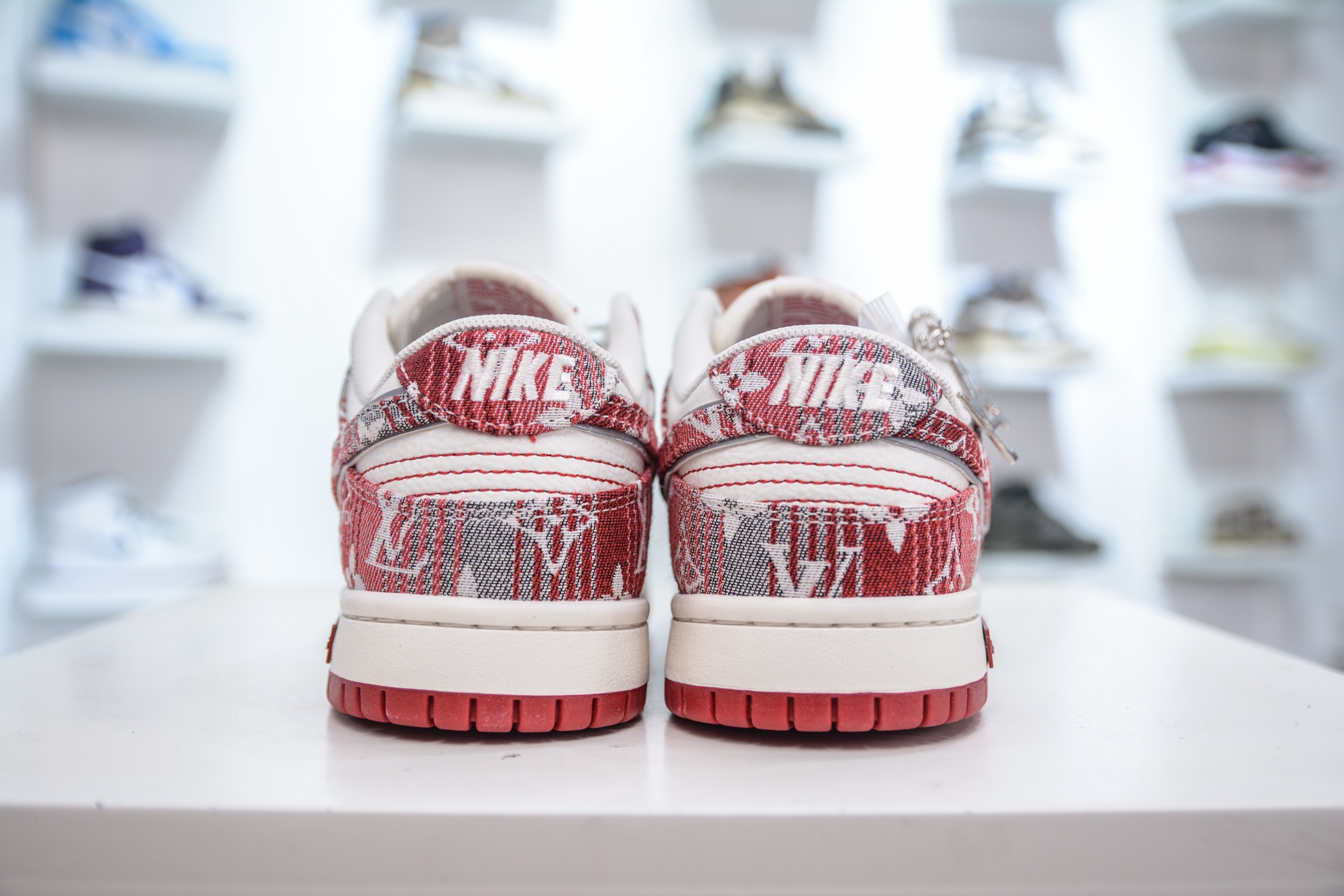 Nike SB Dunk Low x Louis Vuitton White Gray Red Denim Sneakers 2 i1749403404112 2067 0 1