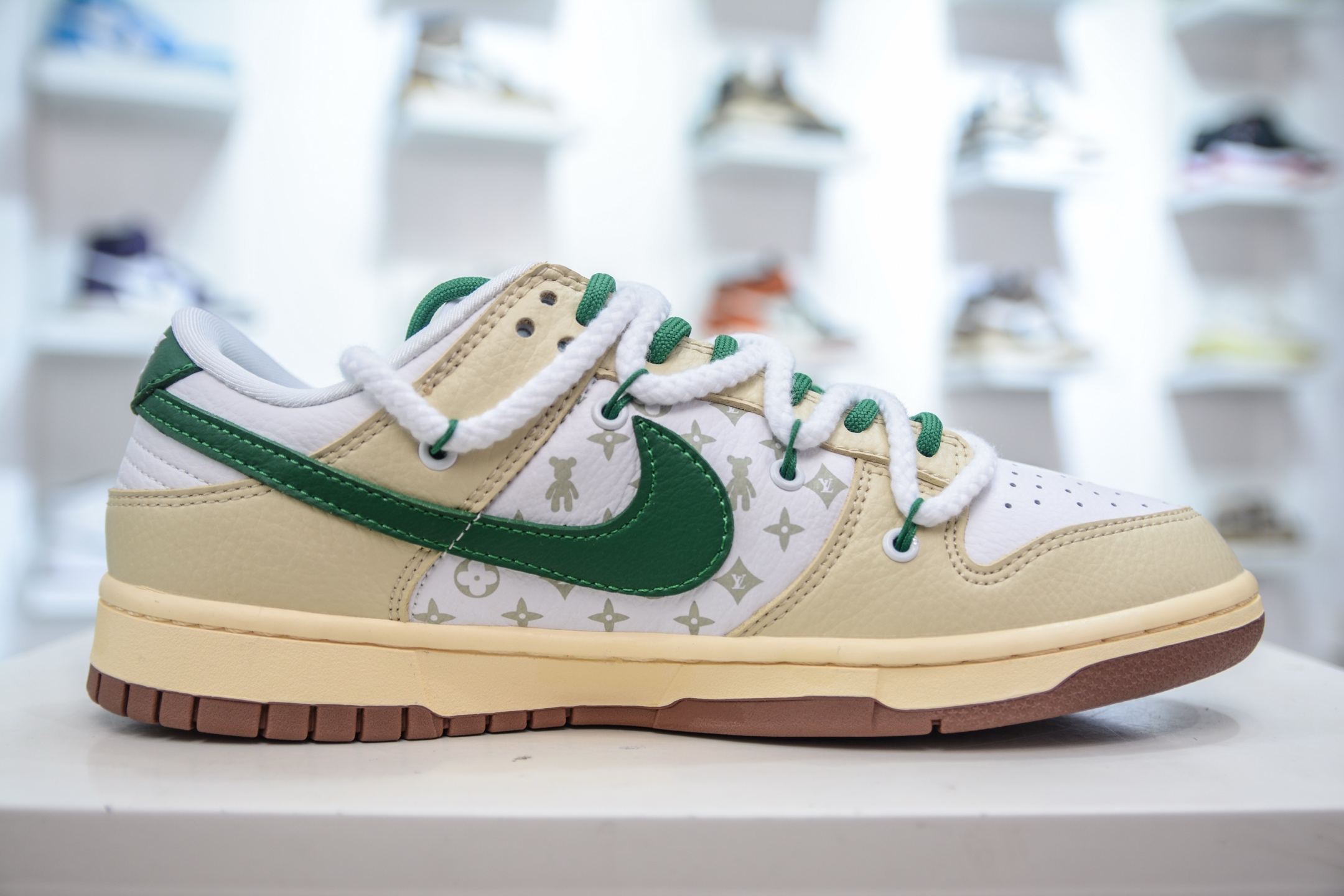 Nike SB Dunk Low X Louis Vuitton Collab Sneakers, Cream/Green, All Sizes 3 i1749404309042 5084 0 2
