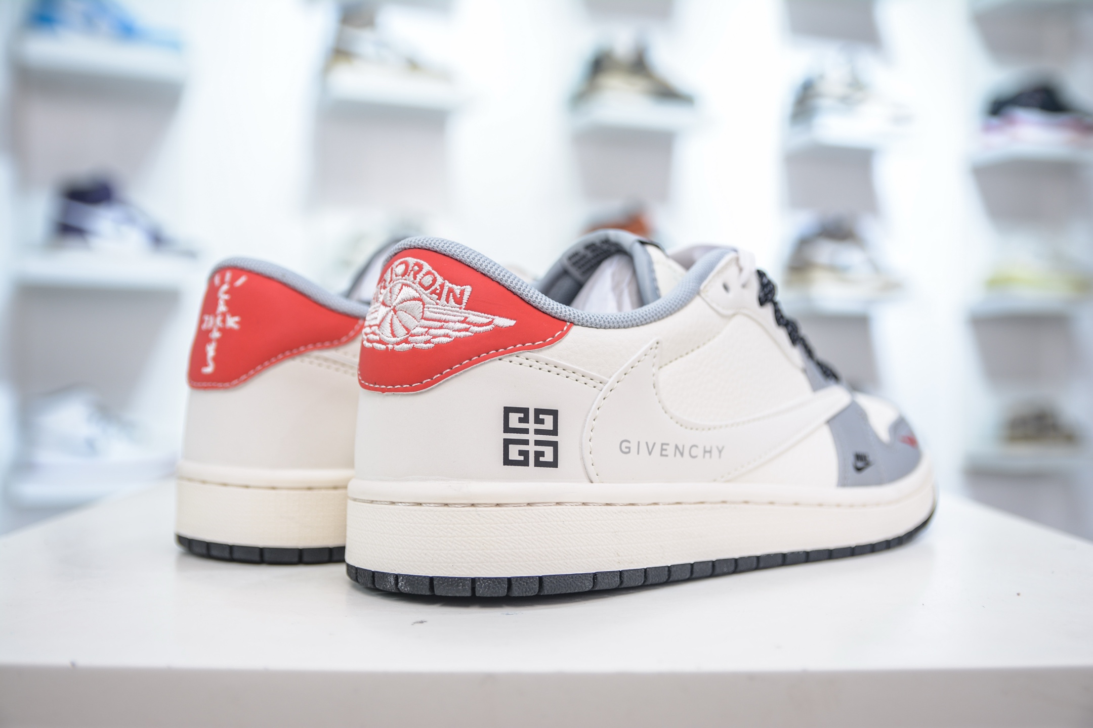 Air Jordan 1 Low x Givenchy Custom Sneakers - Gray/White, Limited Edition 7 i1749484346486 8656 0 5