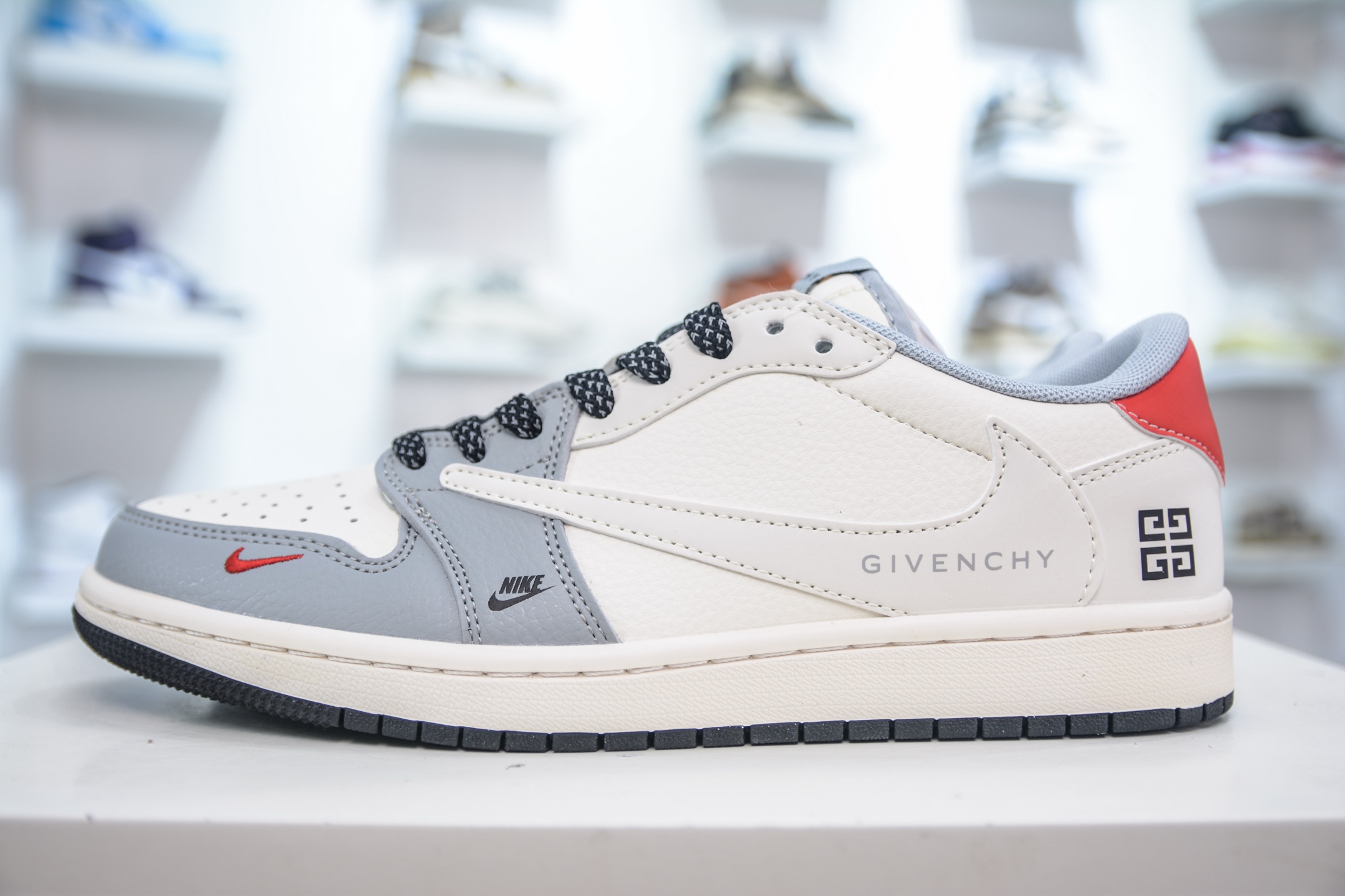 Air Jordan 1 Low x Givenchy Custom Sneakers - Gray/White, Limited Edition 2 i1749484349562 3839 0 0