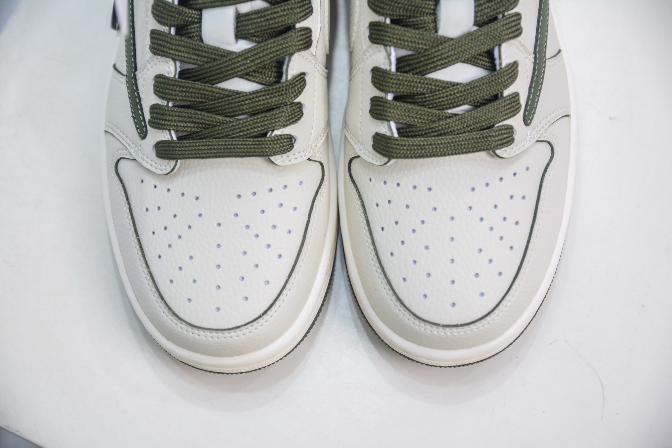 TS x Air Jordan x Fragment Design AJ1 Low 倒钩低帮联名藤原浩闪电-白绿  LK1099-063