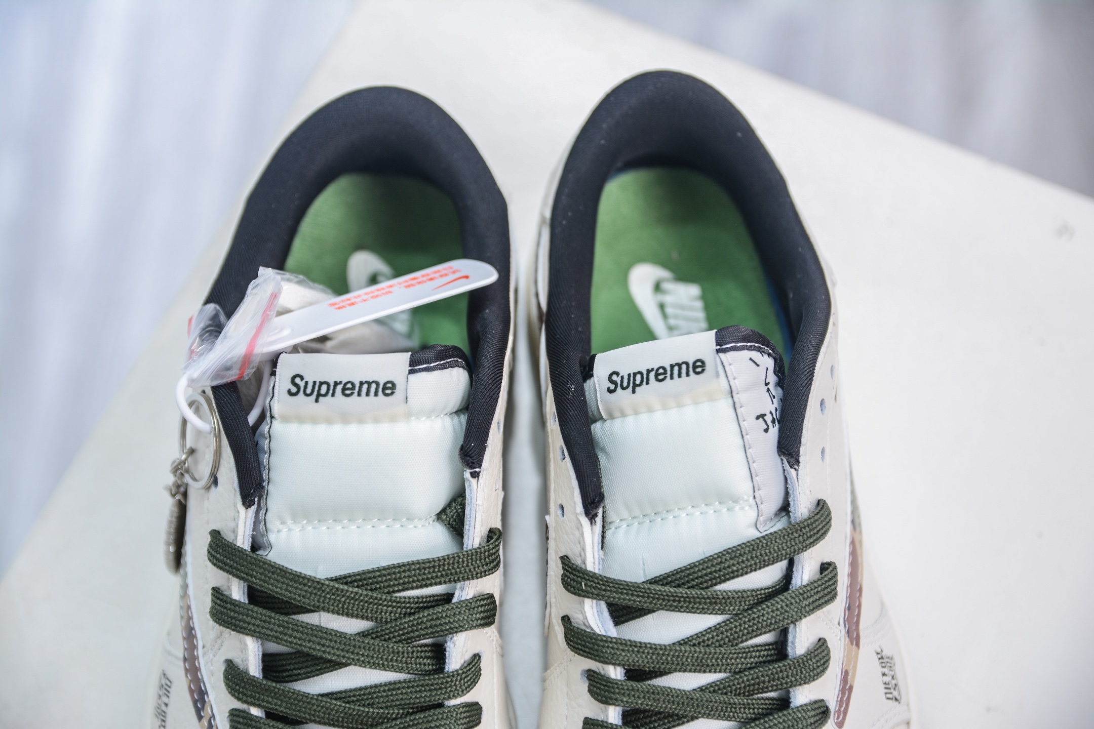 TS x Air Jordan x Supreme Air Jordan 1 Low White Green Camo Sneakers 9 i1749657685051 4263 0 7