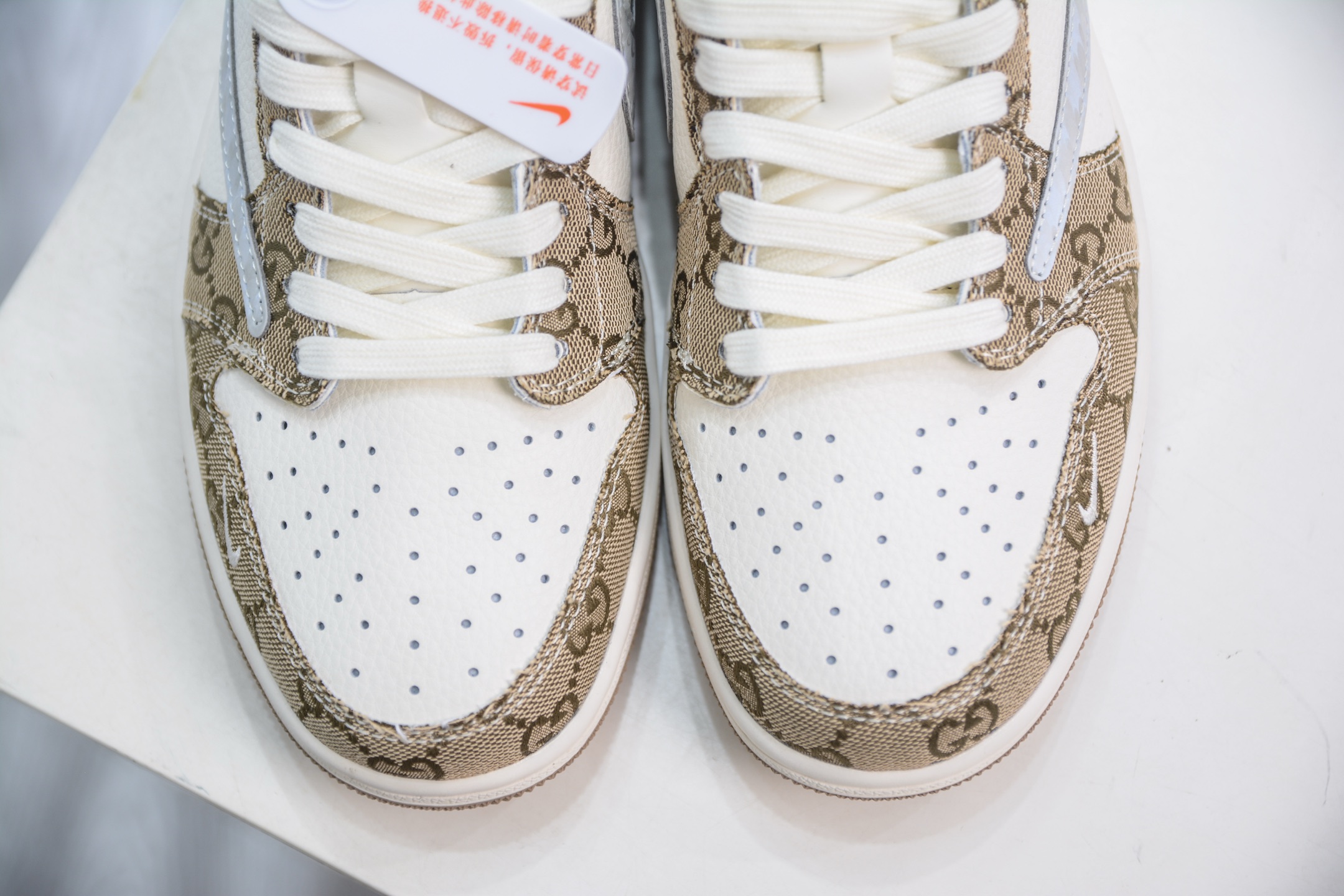 Travis Scott x Air Jordan 1 Low Gucci Custom Sneakers - Khaki Denim 10 i1749657726138 6251 0 8
