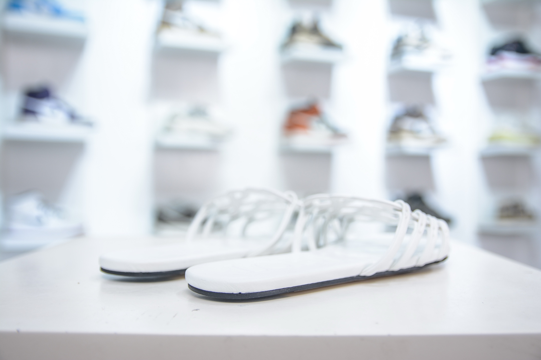Loewe Anagram Petal Leather Flat Sandals, Square Open Toe, White, Size 35-40 7 i1749658264940 5855 0 5