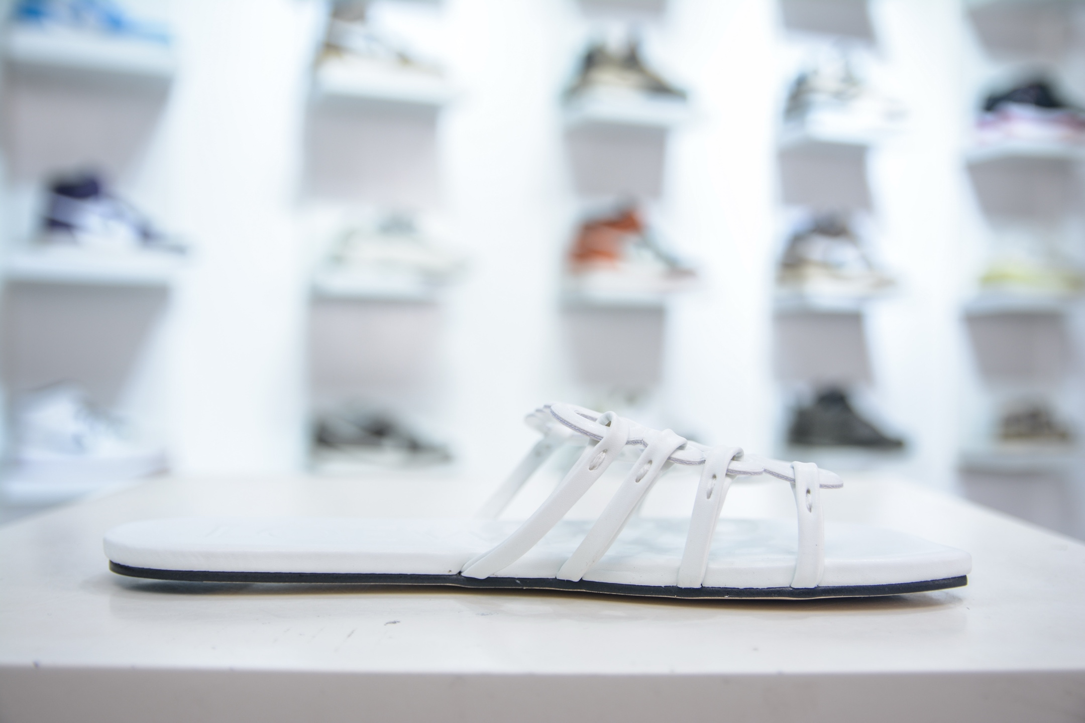 Loewe Anagram Petal Leather Flat Sandals, Square Open Toe, White, Size 35-40 3 i1749658264958 6424 0 1