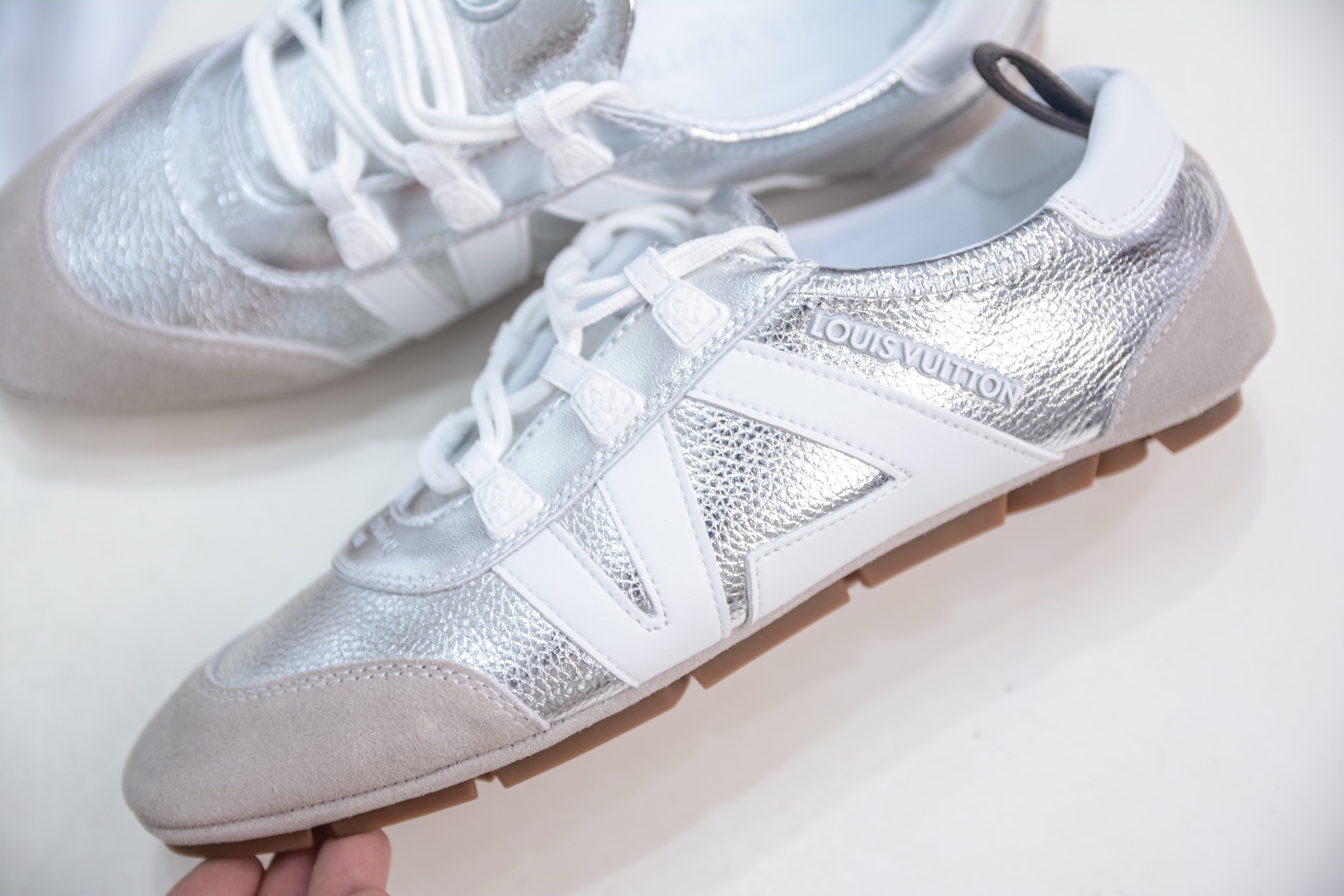Louis Vuitton Sneakerina Ballet Shoes - Silver Leather, Early Spring 2025 7 i1749658382539 6242 0 6